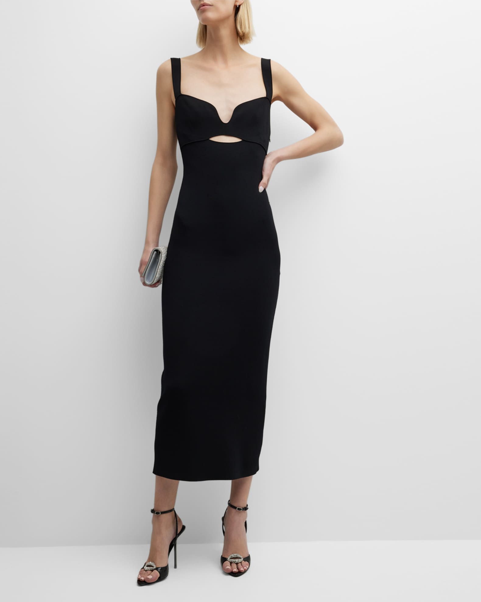 Roland Mouret SweetheartNeck Sleeveless Knit Midi Dress Neiman Marcus
