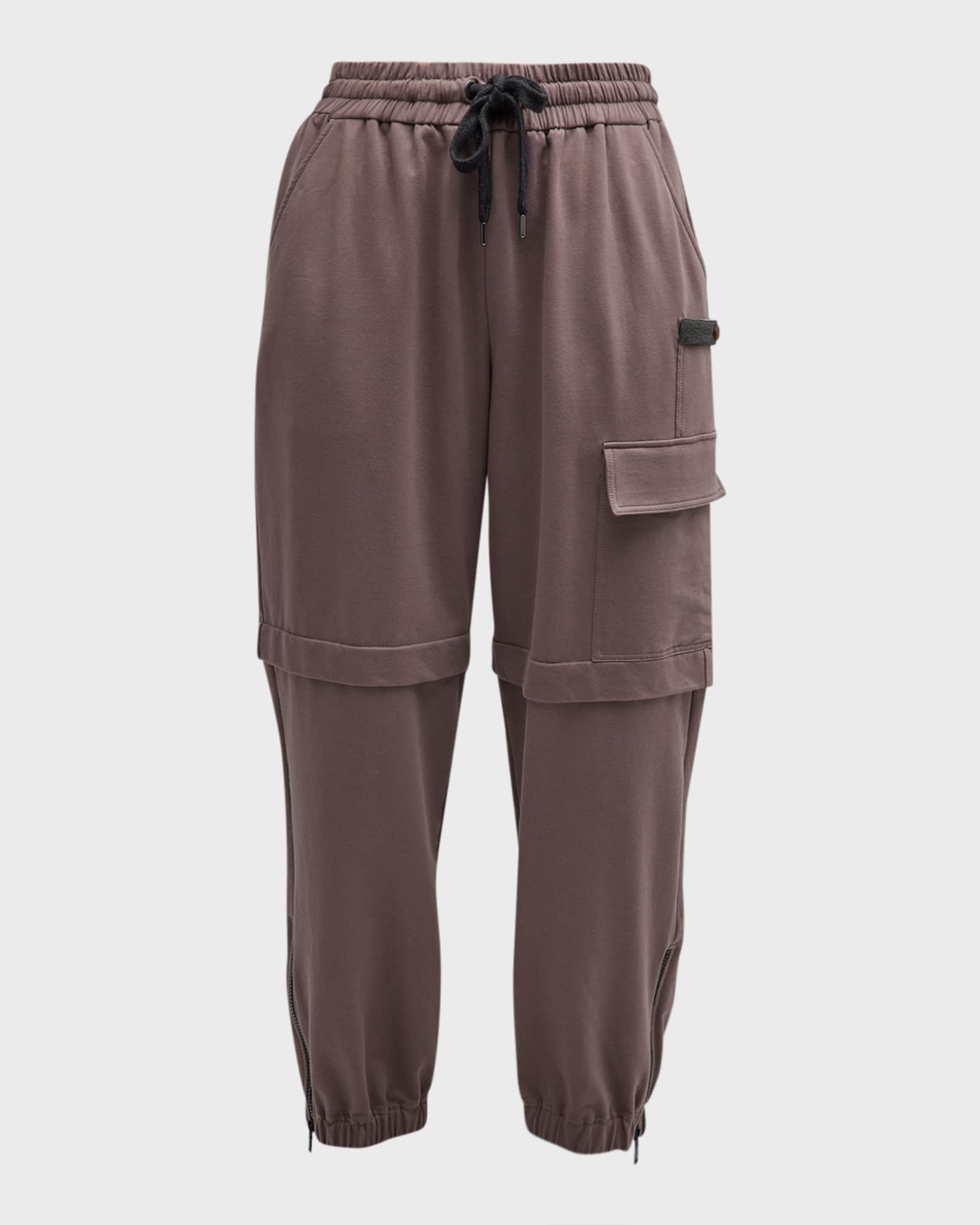 Brunello Cucinelli Cashmere Joggers with Bicolor Contrast Trim