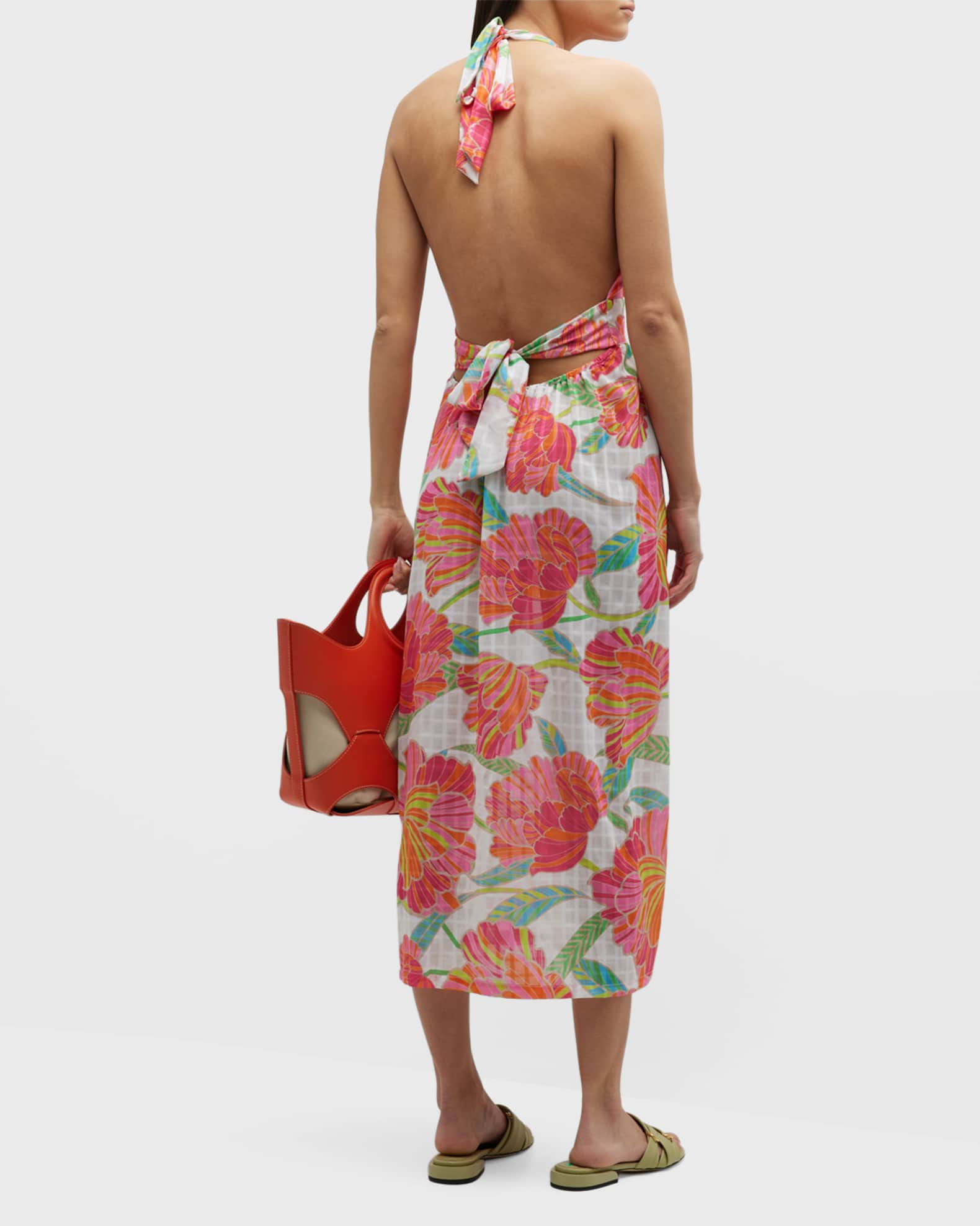 Trina Turk Poppy Halter Midi Dress Neiman Marcus