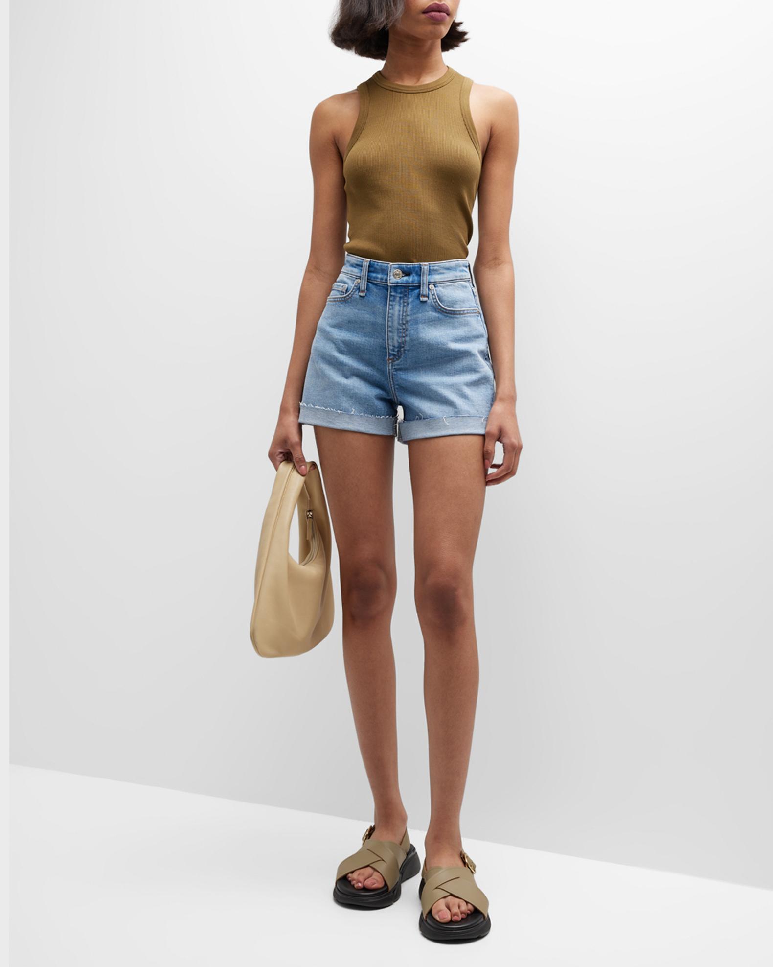 Rag & Bone Nina High Rise Cuffed Denim Shorts | Neiman Marcus