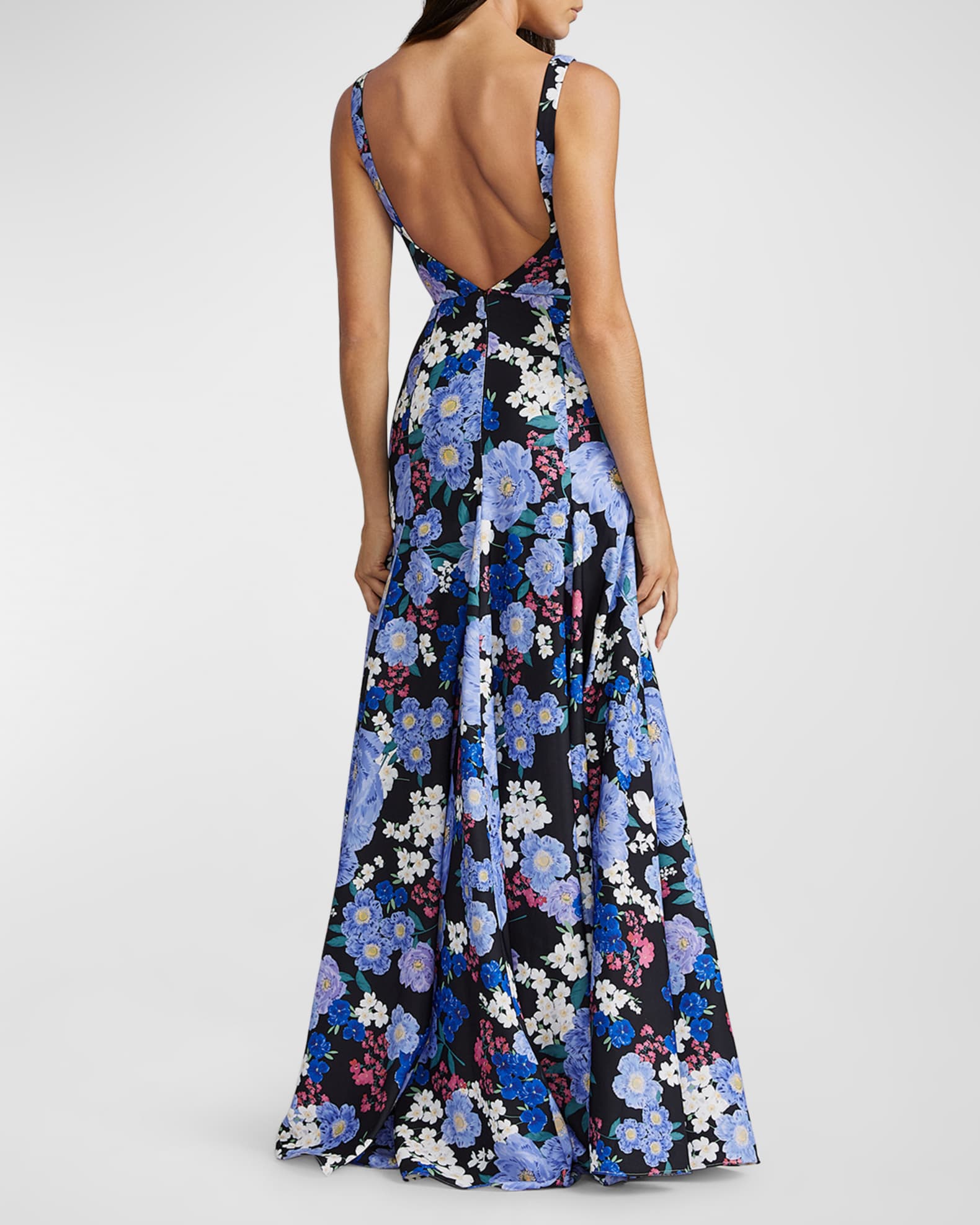 Square Neck Gown with Half Sleeves and Slit Cabernet