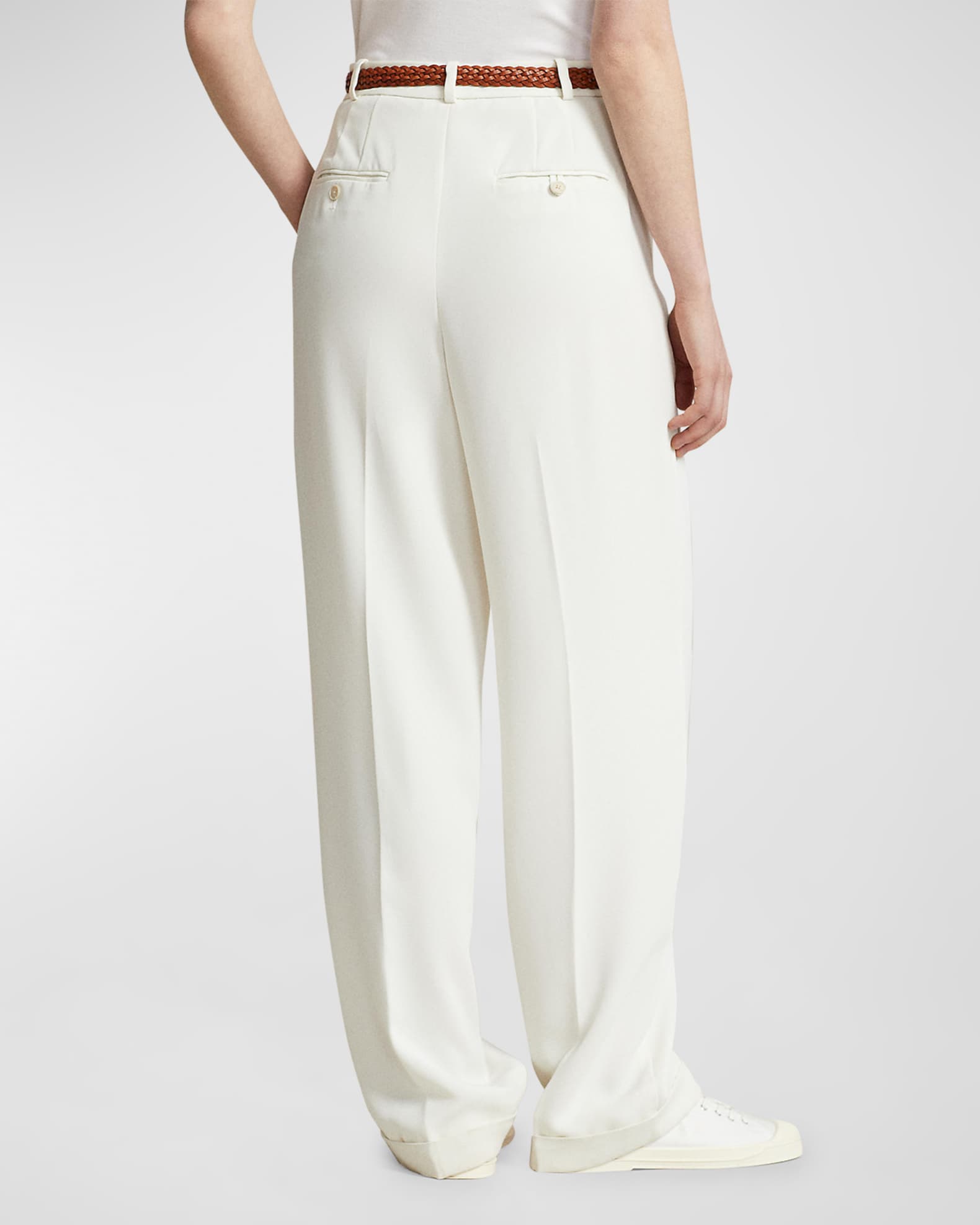 Straight Leg Pleated Pants