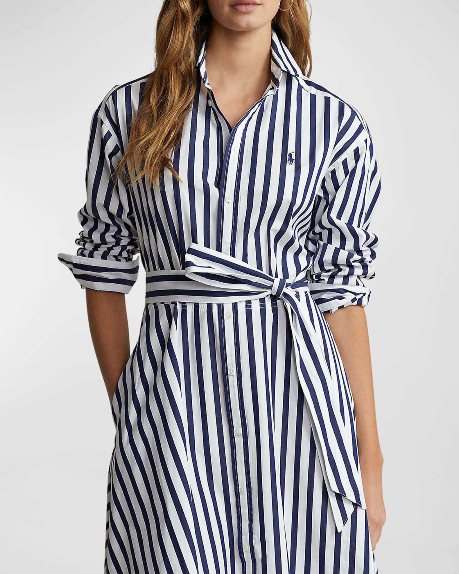 Ralph lauren striped shirt dress outlet