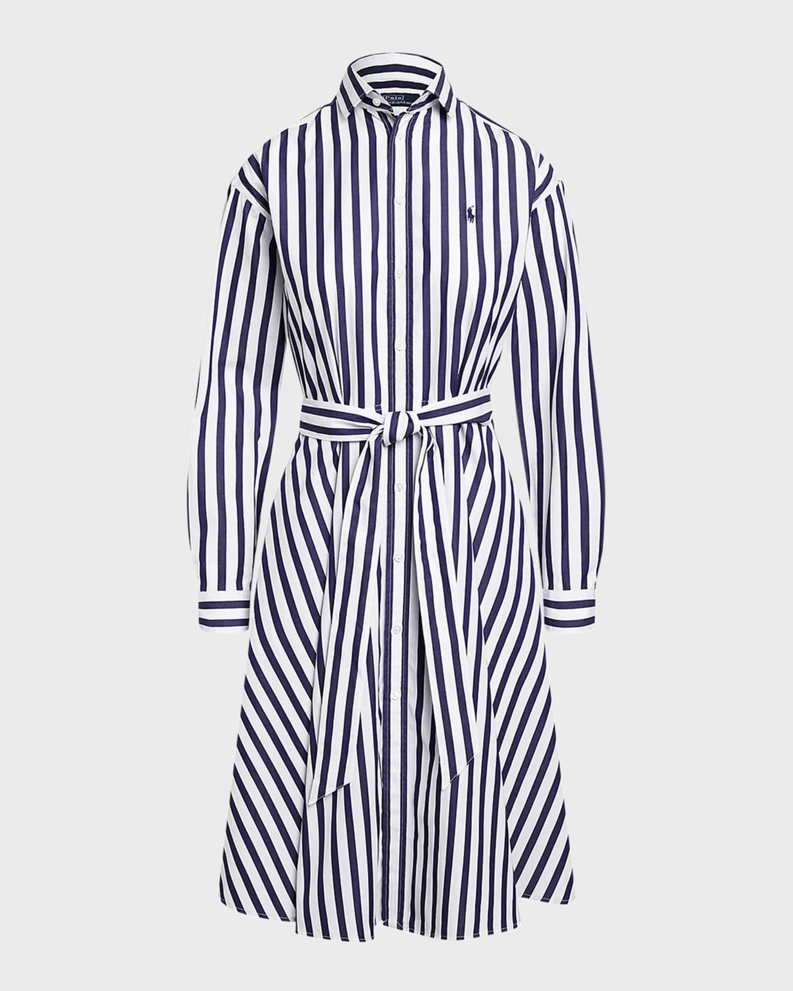 Ralph lauren striped cotton shirtdress on sale