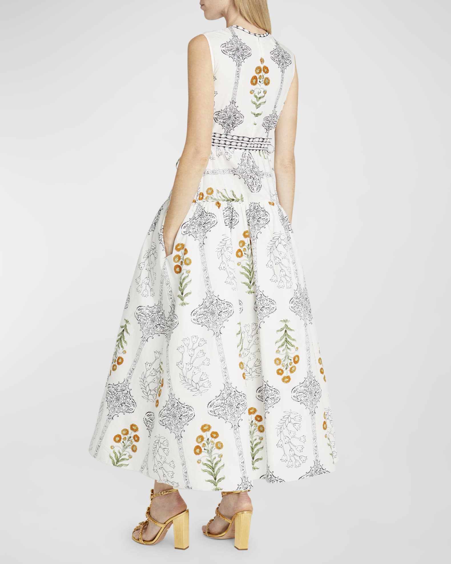 Giambattista Valli Floral Baroque-Print Cutout Maxi Dress | Neiman Marcus