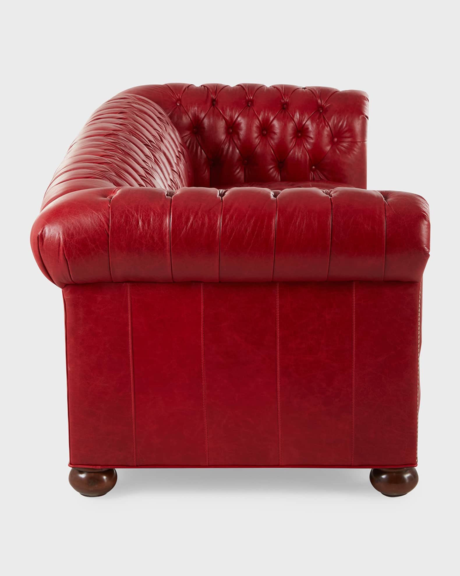 Old Hickory Tannery Francheska Leather Tufted Sofa, 93" Neiman Marcus