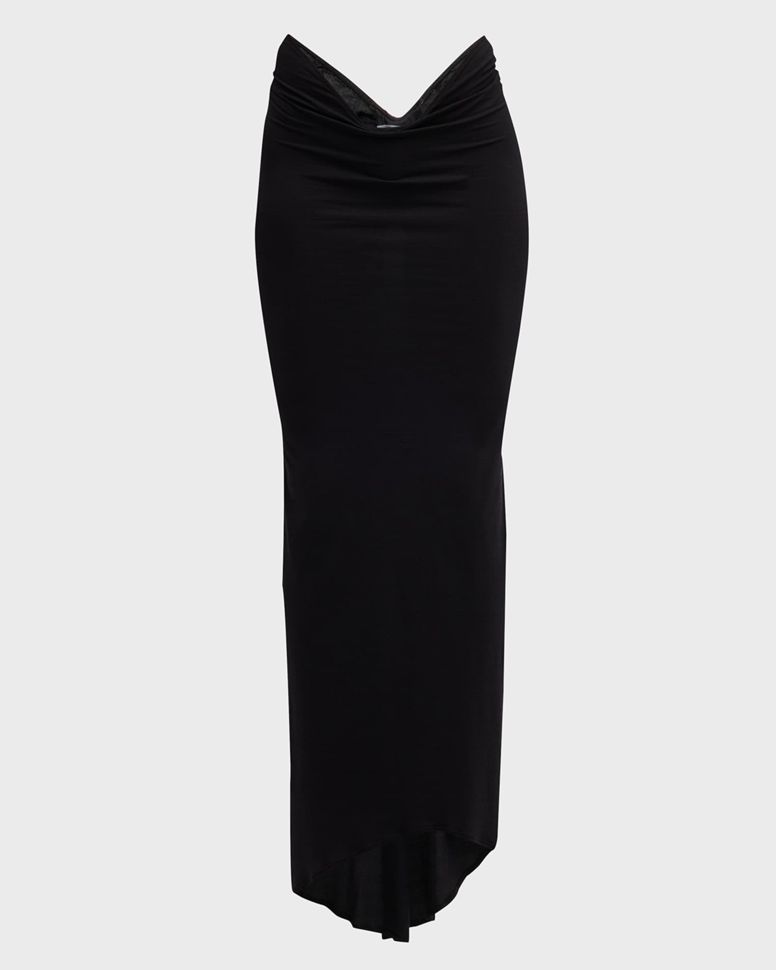 LaQuan Smith velvet cheetah-print draped skirt - Black