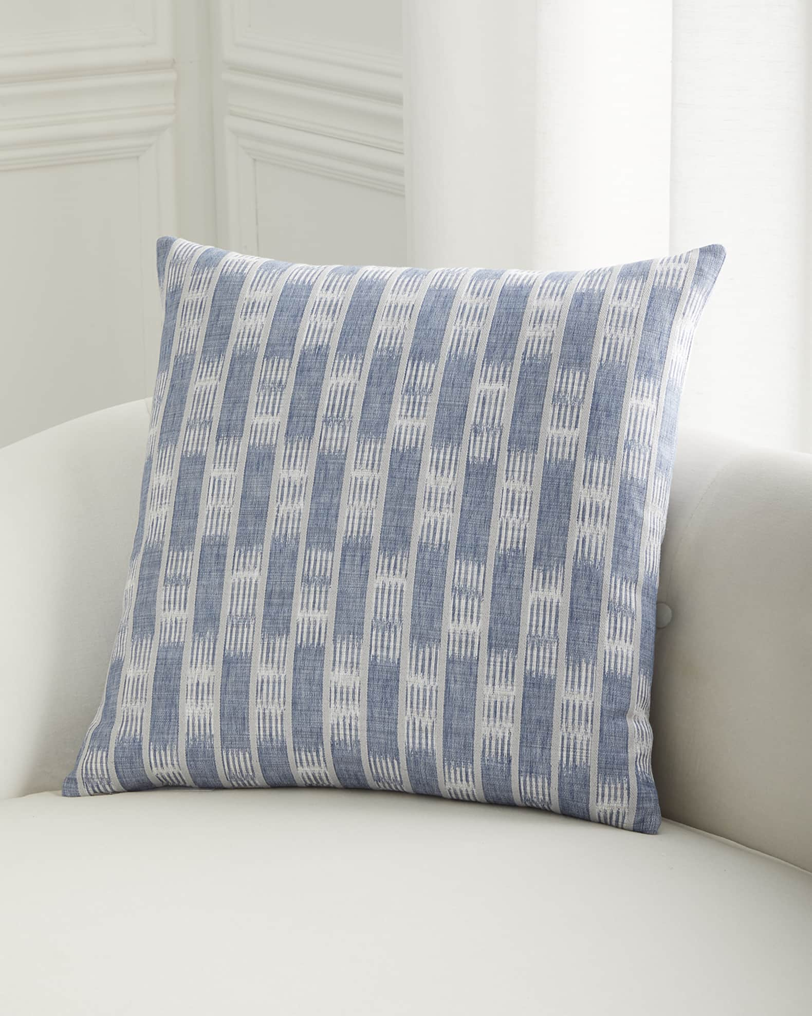 Plume 24 Square Feather Down Throw Pillow, Set of 2, Indigo Blue