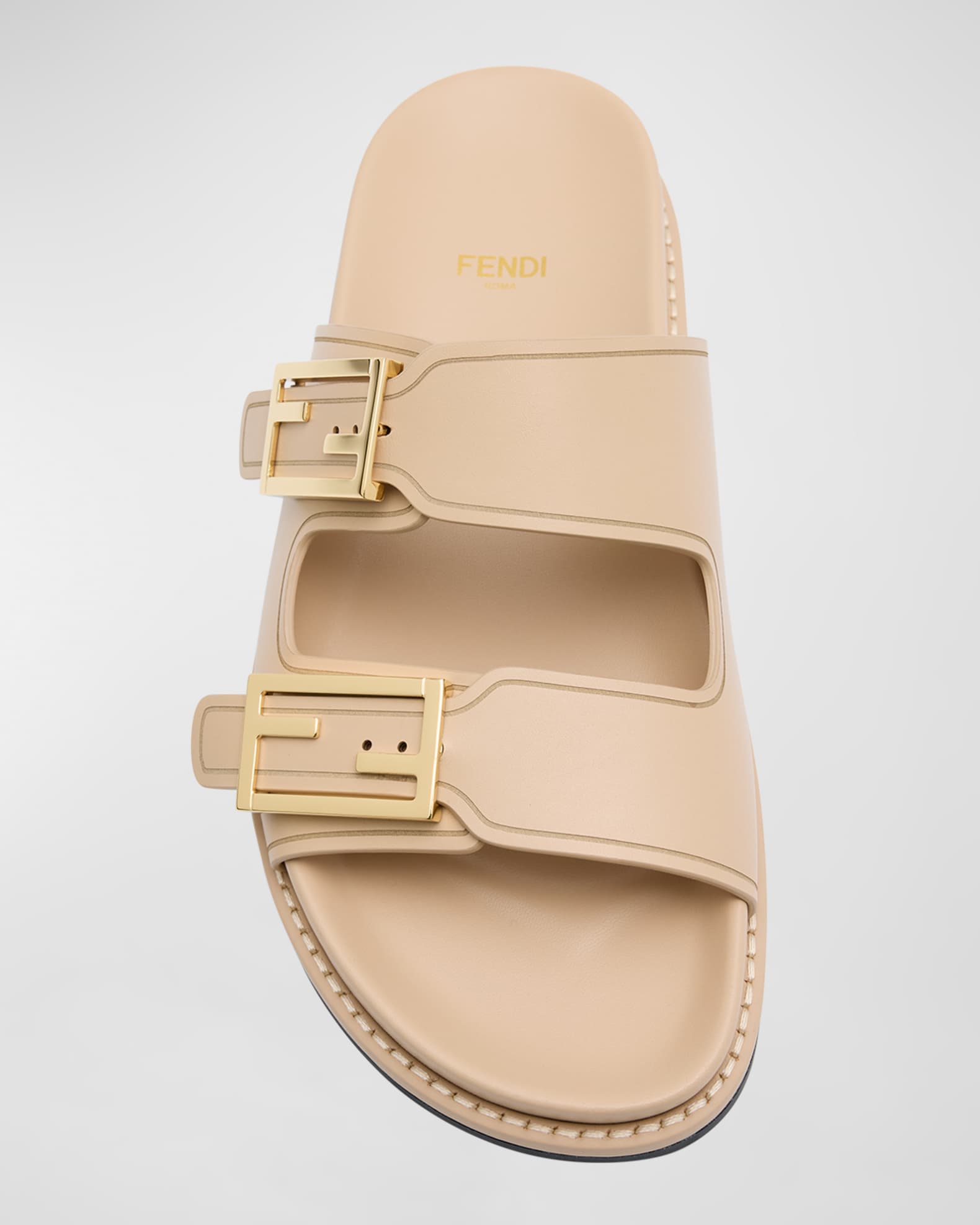 Fendi pink rubber slides best sale