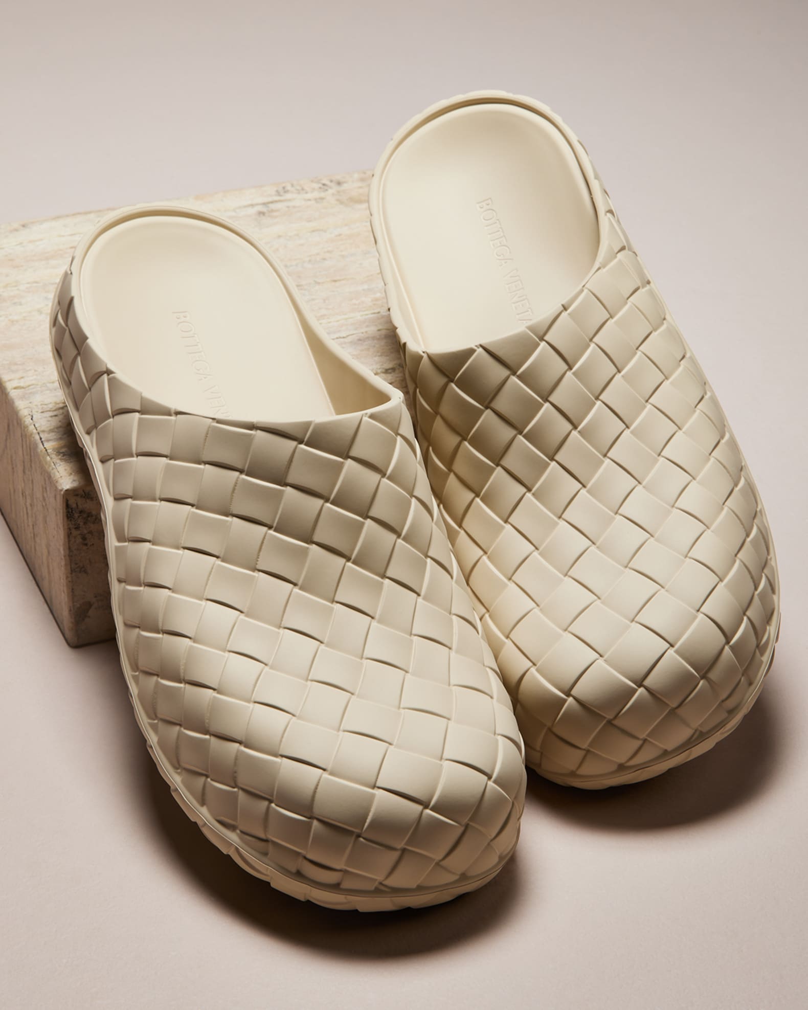 Bottega Veneta Men s Beebee Rubber Clog Sandals Neiman Marcus