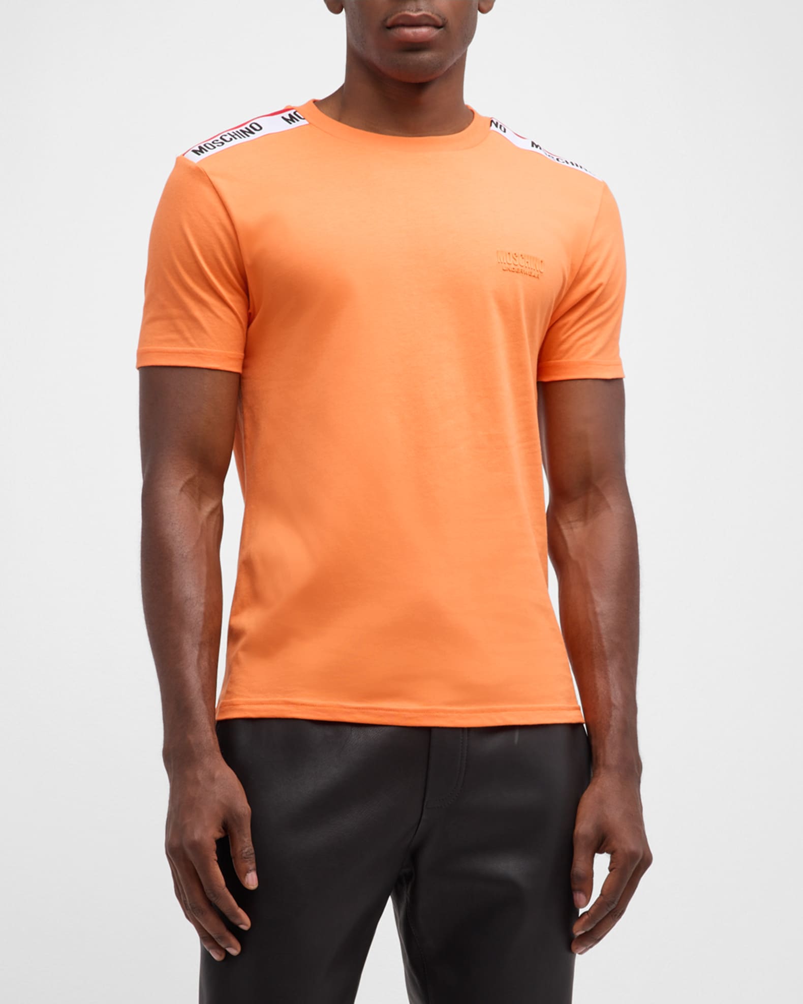 Moschino Men s T Shirt with Shoulder Taping Neiman Marcus