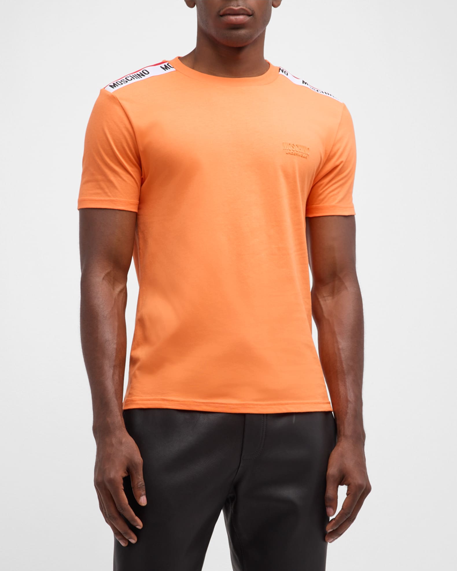 Moschino Men's T-Shirt with Shoulder Taping | Neiman Marcus