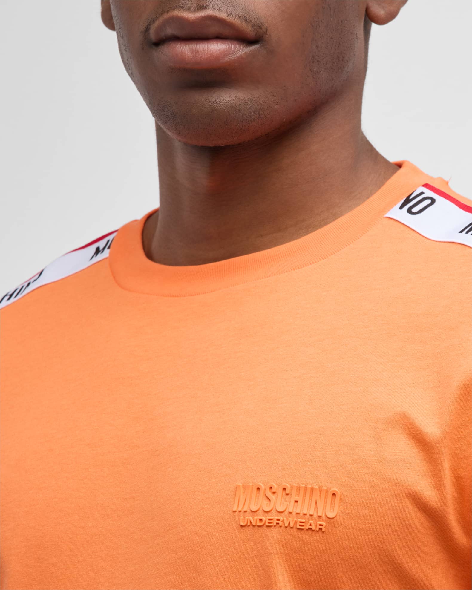 Moschino Men's T-Shirt with Shoulder Taping | Neiman Marcus