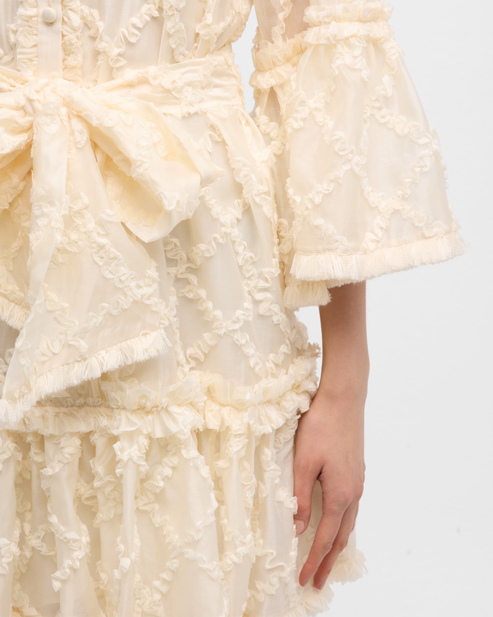 Alexis Audrey Button-Front Ruffle Check Mini Dress | Neiman Marcus