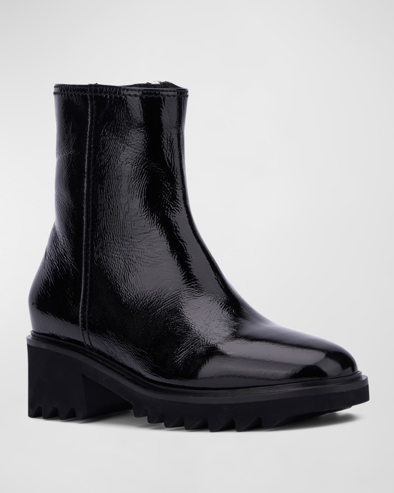 Aquatalia Saundra Leather Zip Ankle Boots | Neiman Marcus