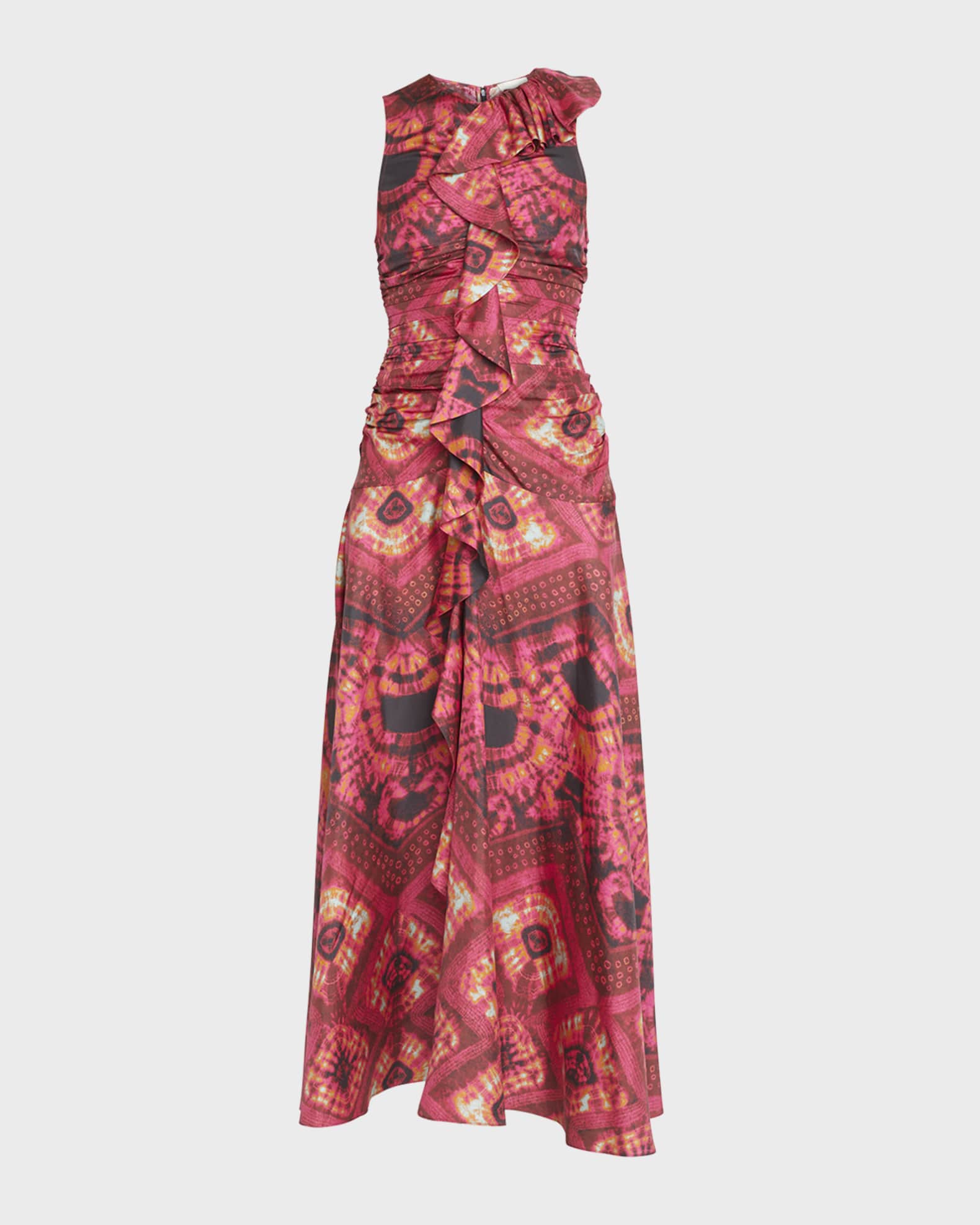 Ulla Johnson Othella Sleeveless Printed Silk Midi Dress | Neiman Marcus