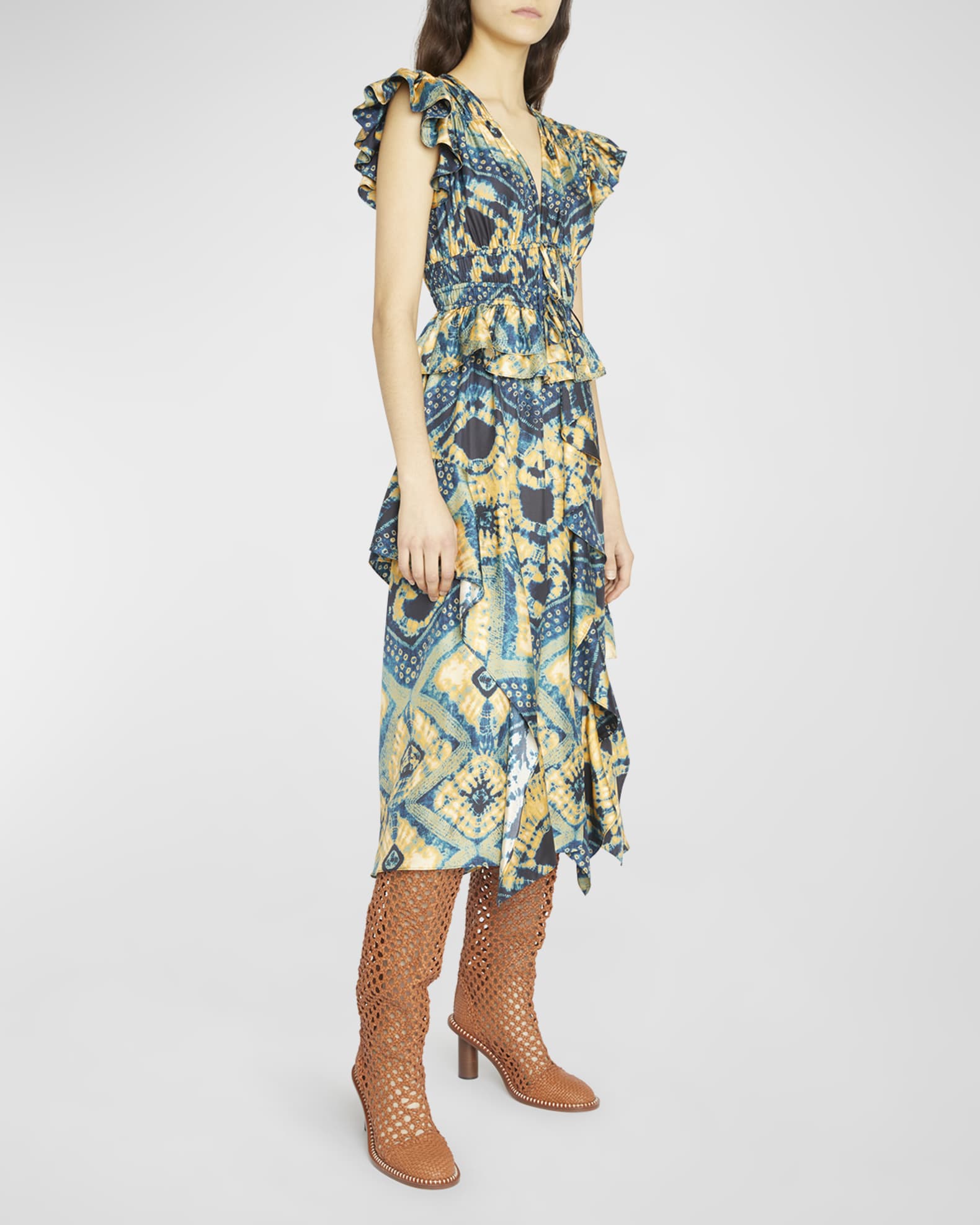 Avienna print tiered dress discount