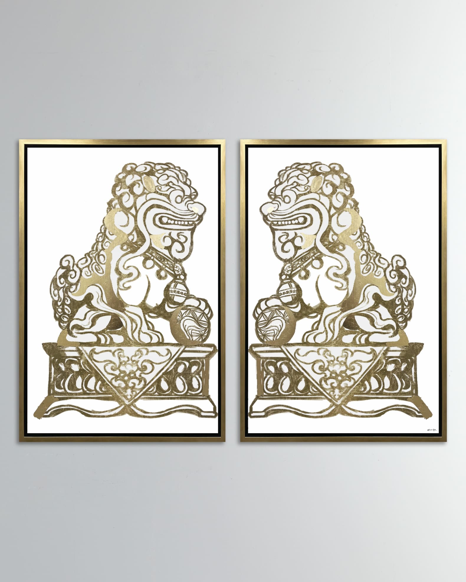 Golden Foo Dog Giclée, Set of 2 0