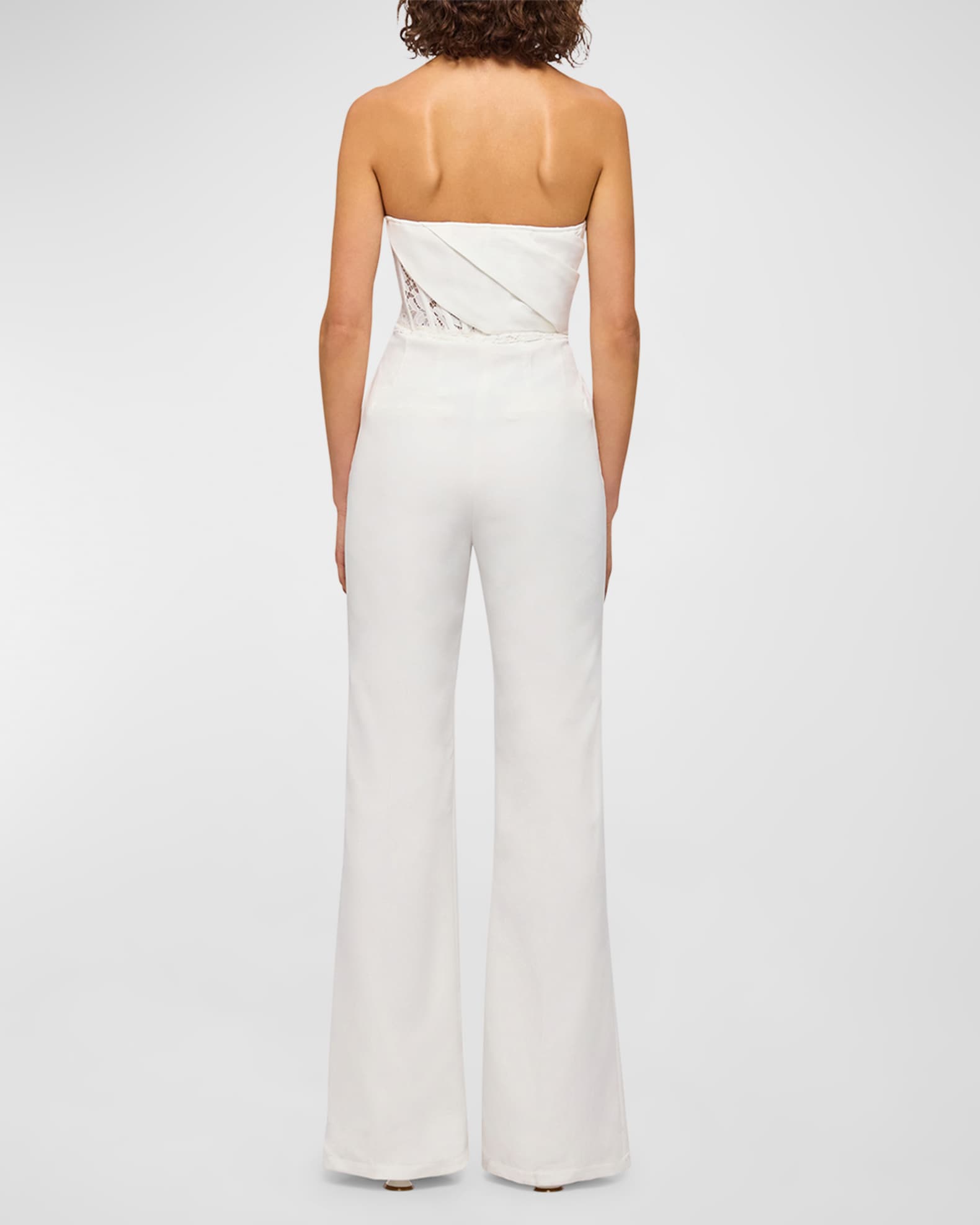 LEO LIN Cameron Strapless Draped Corset Jumpsuit Neiman Marcus