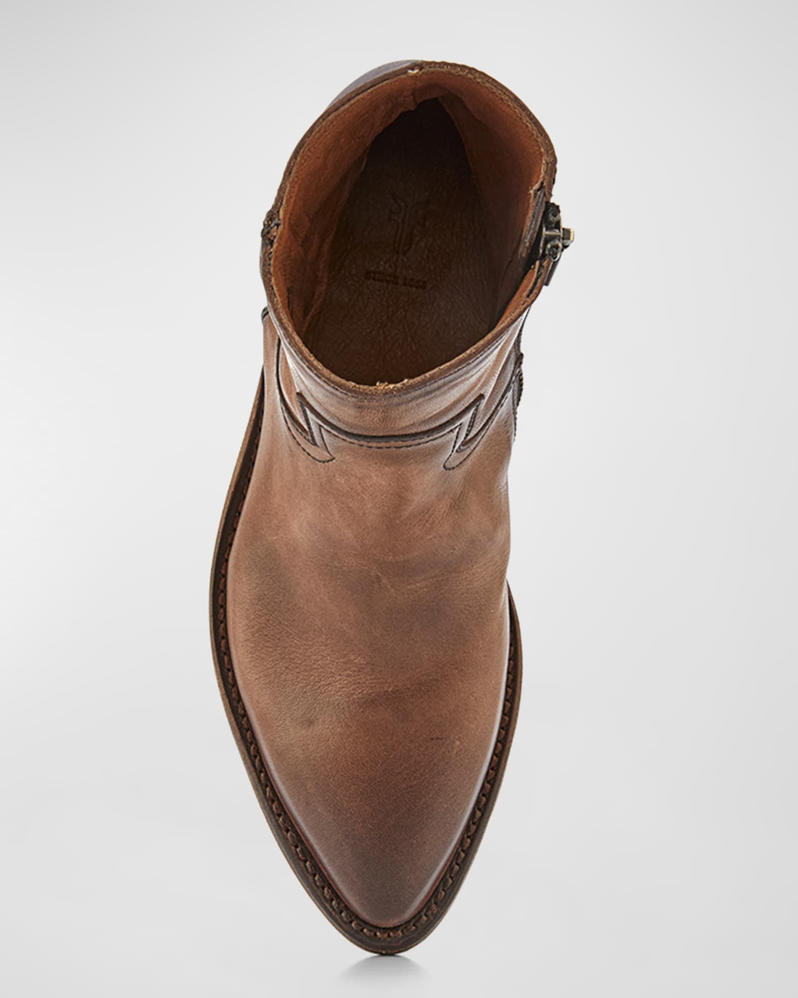 Frye Billy Leather Zip Western Booties Neiman Marcus