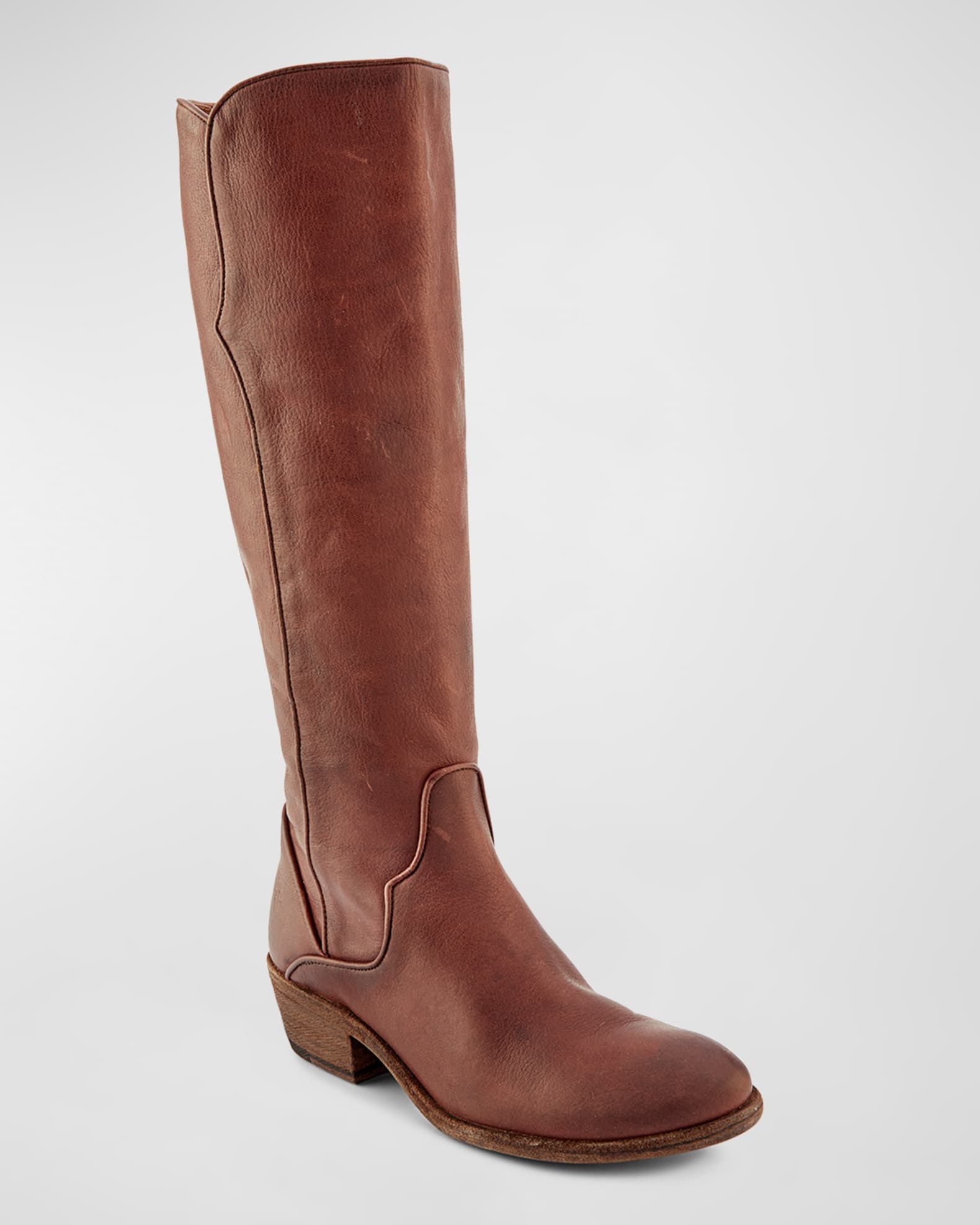 Carson Leather Piping Tall Boots