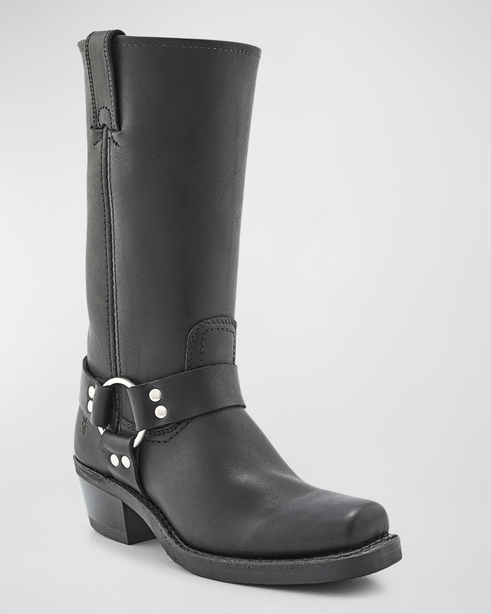 Frye Tall Leather Harness Biker Boots | Neiman Marcus