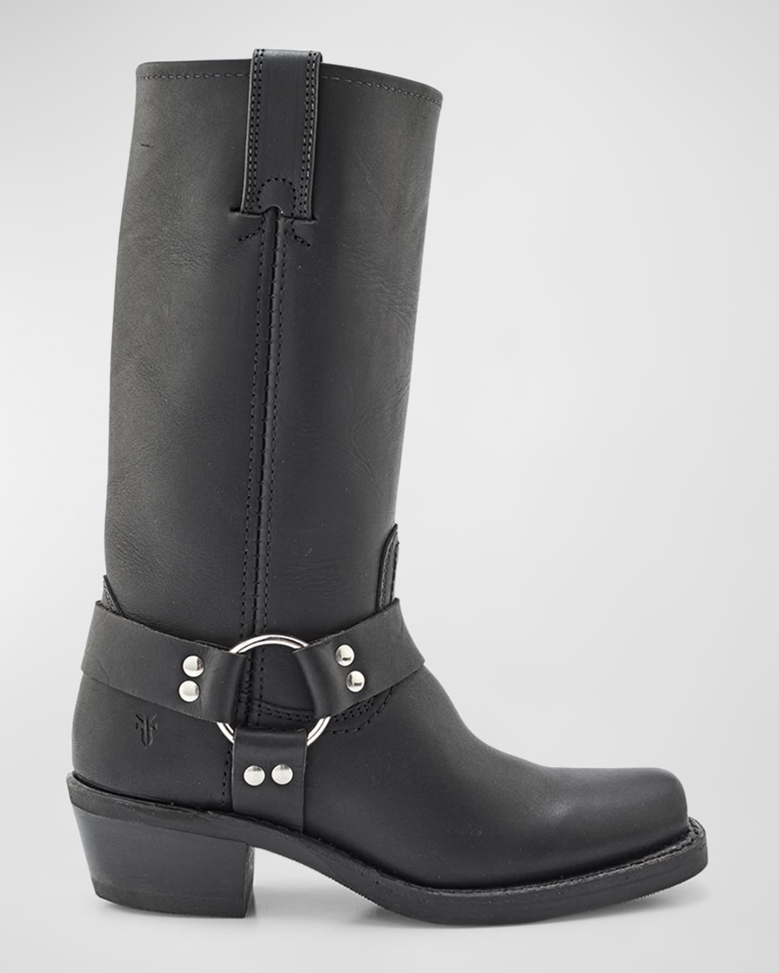 Frye Tall Leather Harness Biker Boots | Neiman Marcus