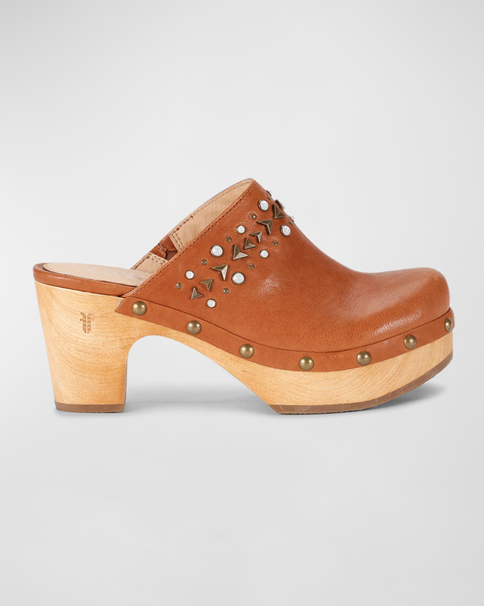 Frye Jessica Studded Leather Clogs Neiman Marcus
