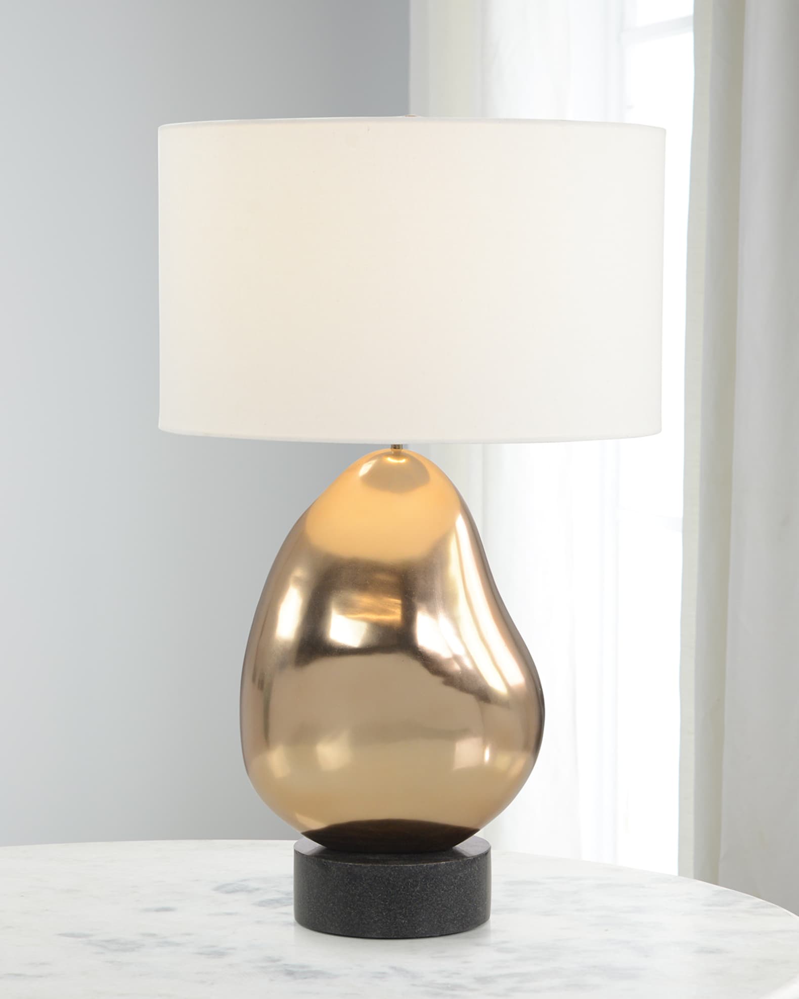 Gold orb table lamp top