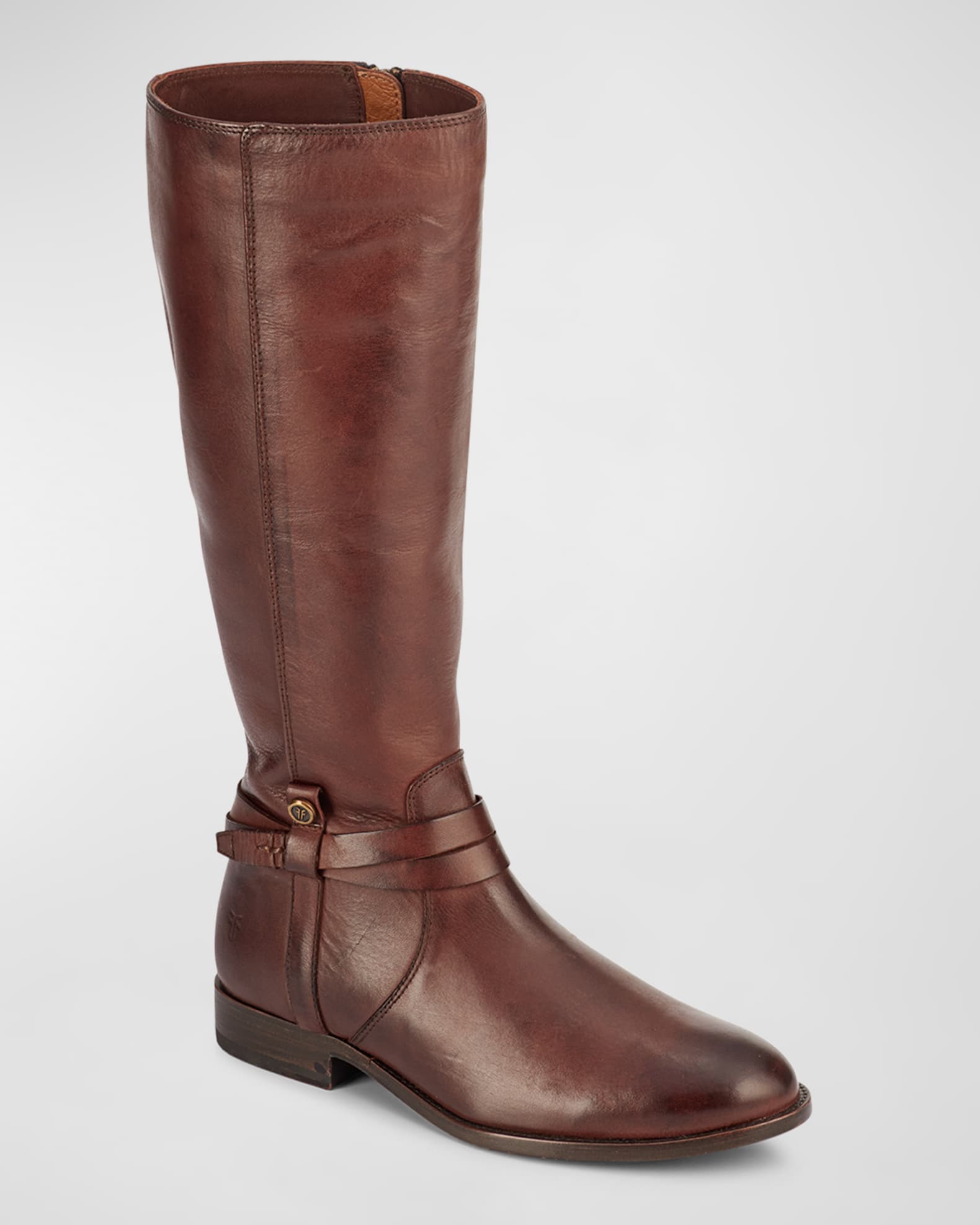 Frye Melissa Leather Belted Tall Riding Boots | Neiman Marcus