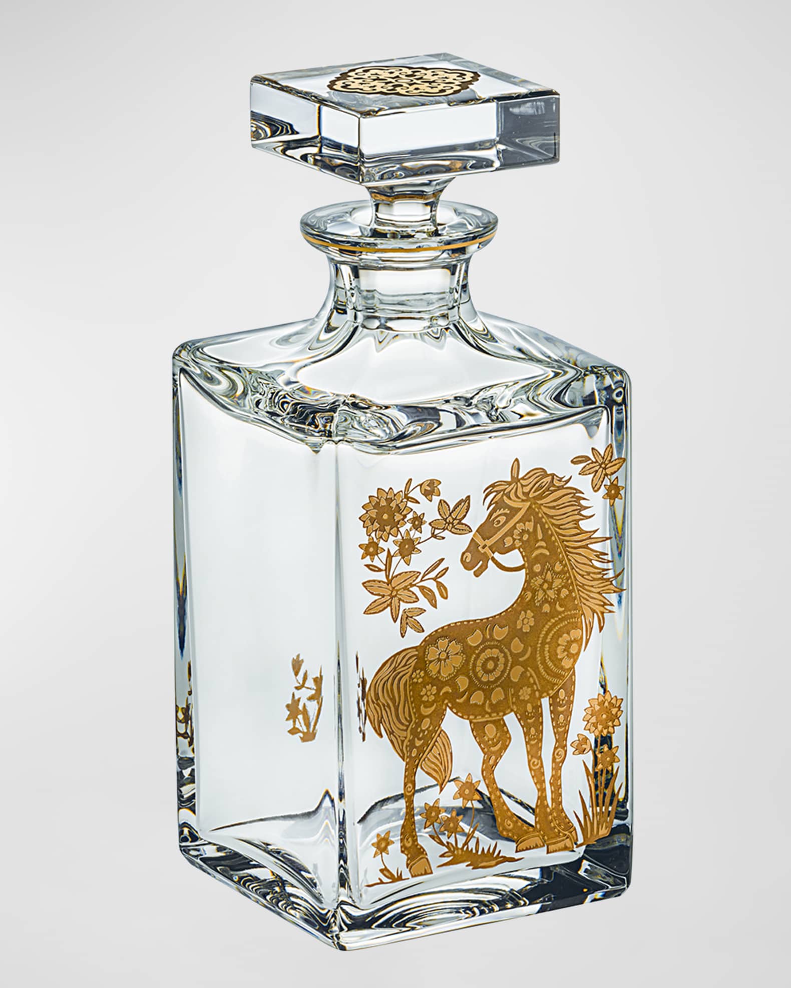 Vista Alegre Whiskey Decanter With Golden Horse