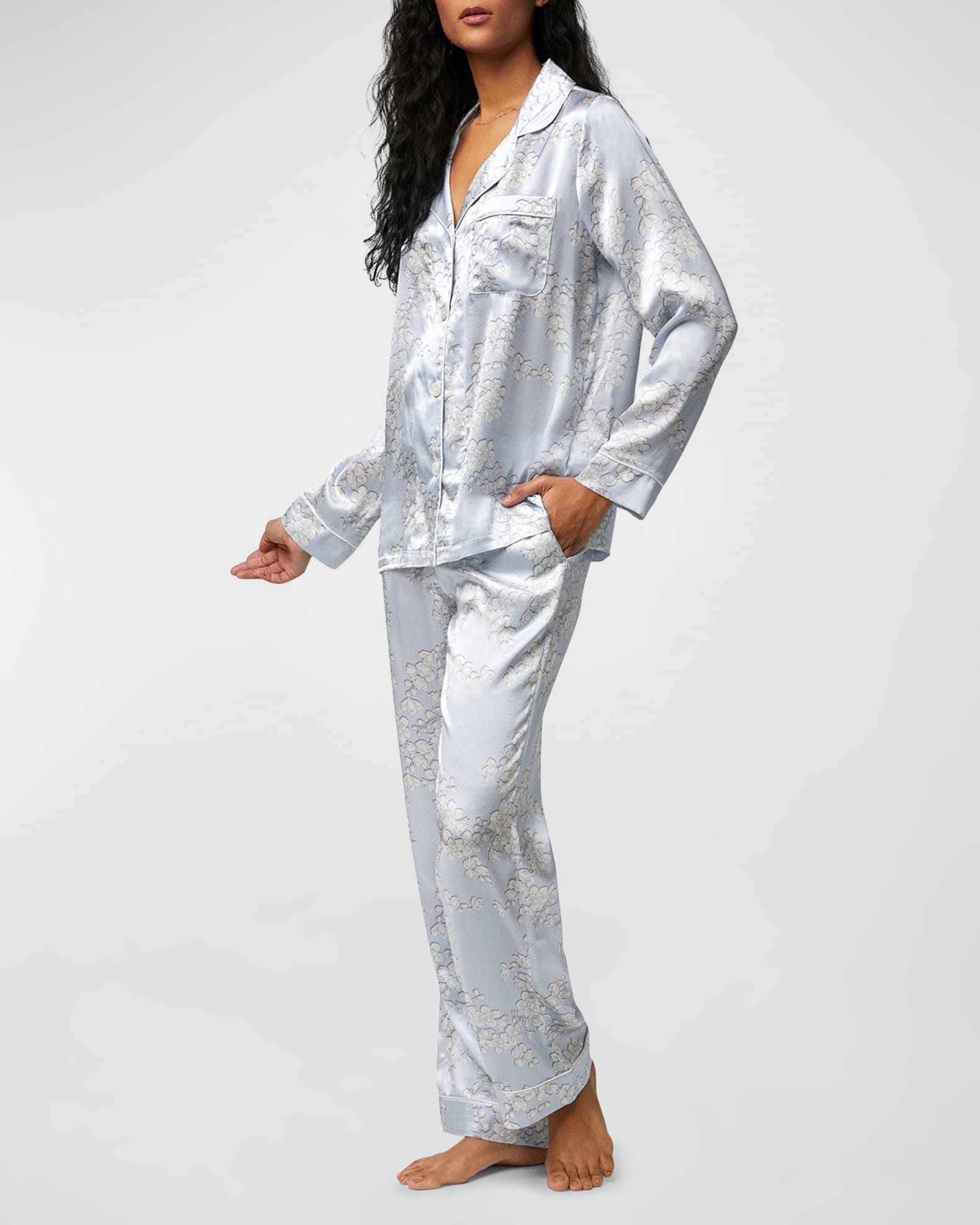 BedHead Pajamas FloralPrint Silk Pajama Set Neiman Marcus