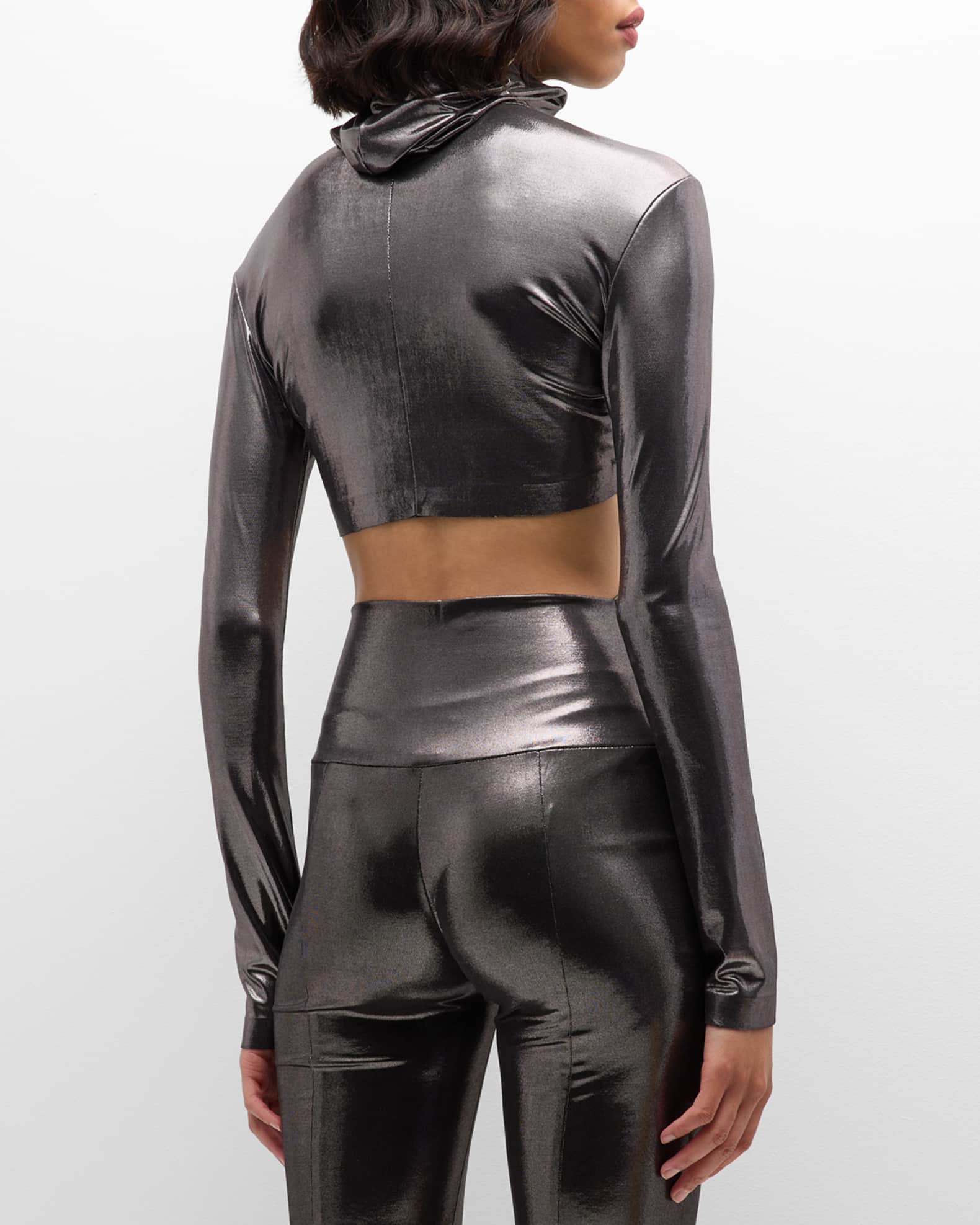 Norma Kamali Women's Long Sleeve Turtleneck Jumpsuit, Black, L