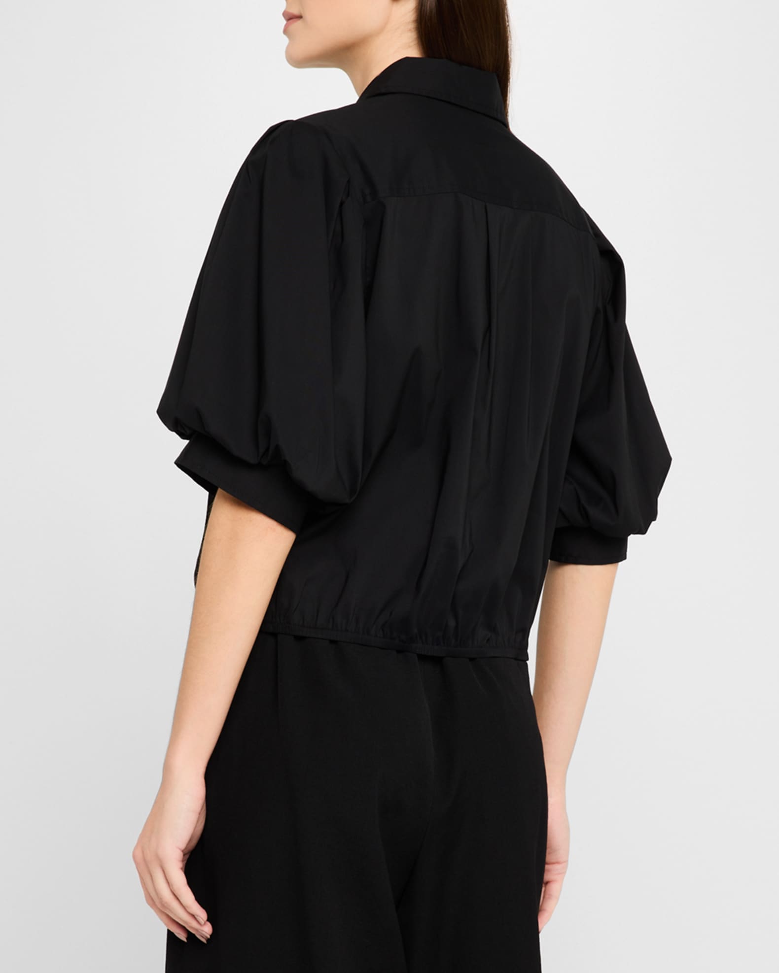 Bomba Button-Down Twist-Front Poplin Shirt 1