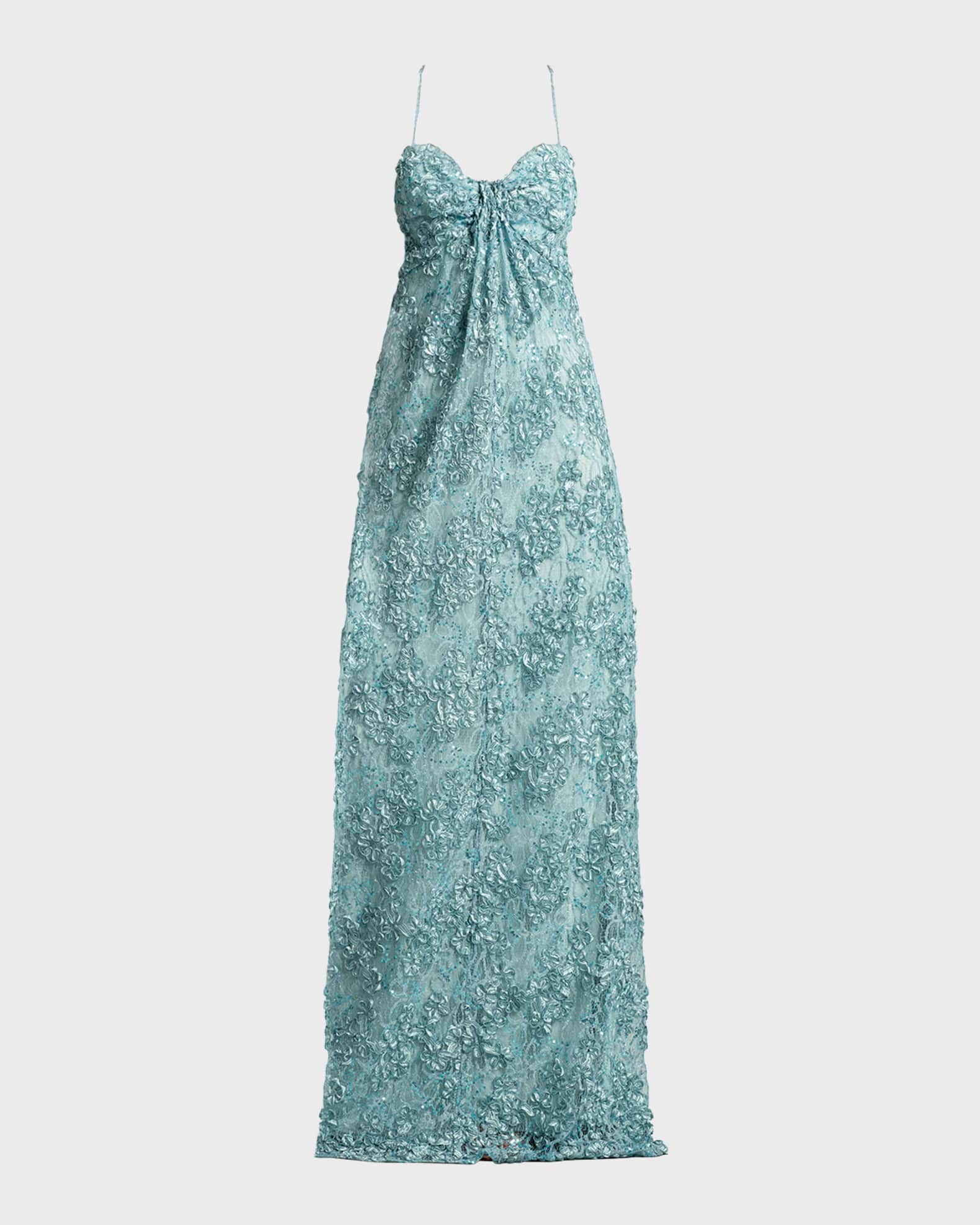 SHO Sleeveless Sequin Ruffle Sweetheart Gown | Neiman Marcus