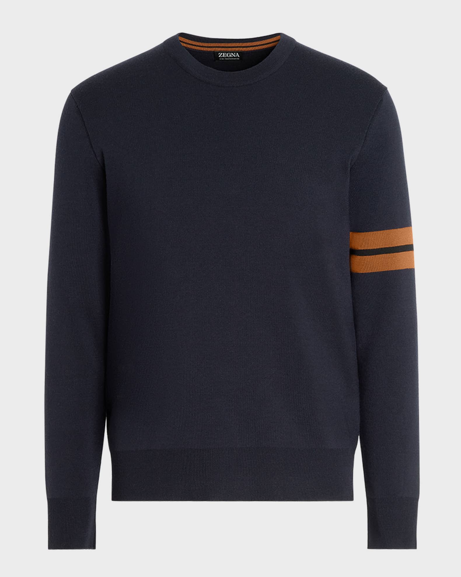ZEGNA Men's Signifier Stripe Wool Crewneck Sweater | Neiman