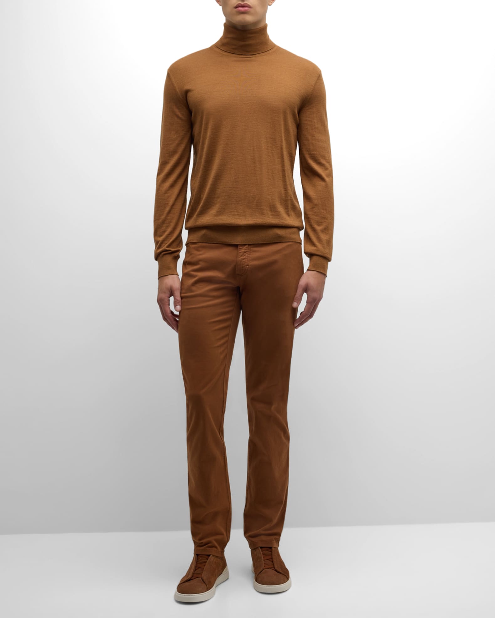 ZEGNA Men's Casheta Light CashmereSilk Turtleneck Sweater Neiman Marcus