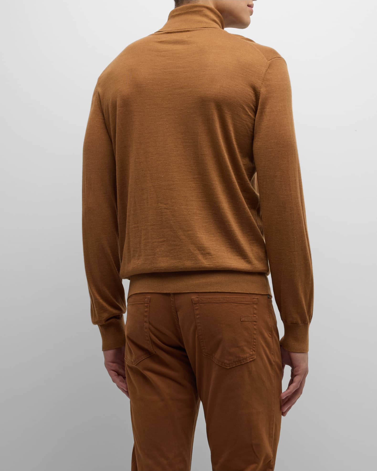 ZEGNA Men's Casheta Light Cashmere-Silk Turtleneck Sweater | Neiman Marcus