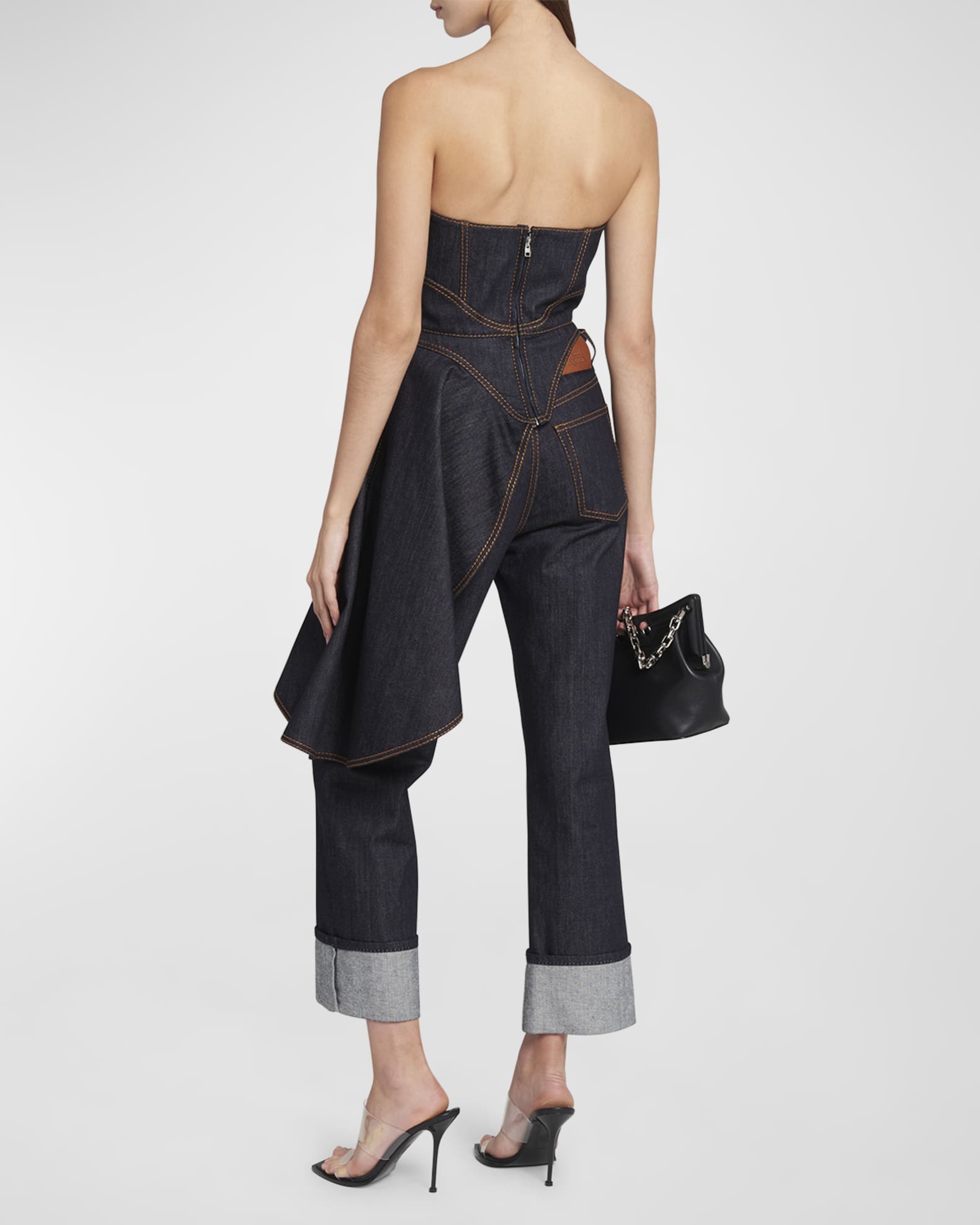 Fabrosanz: White Asymmetric Peplum Top main image 0