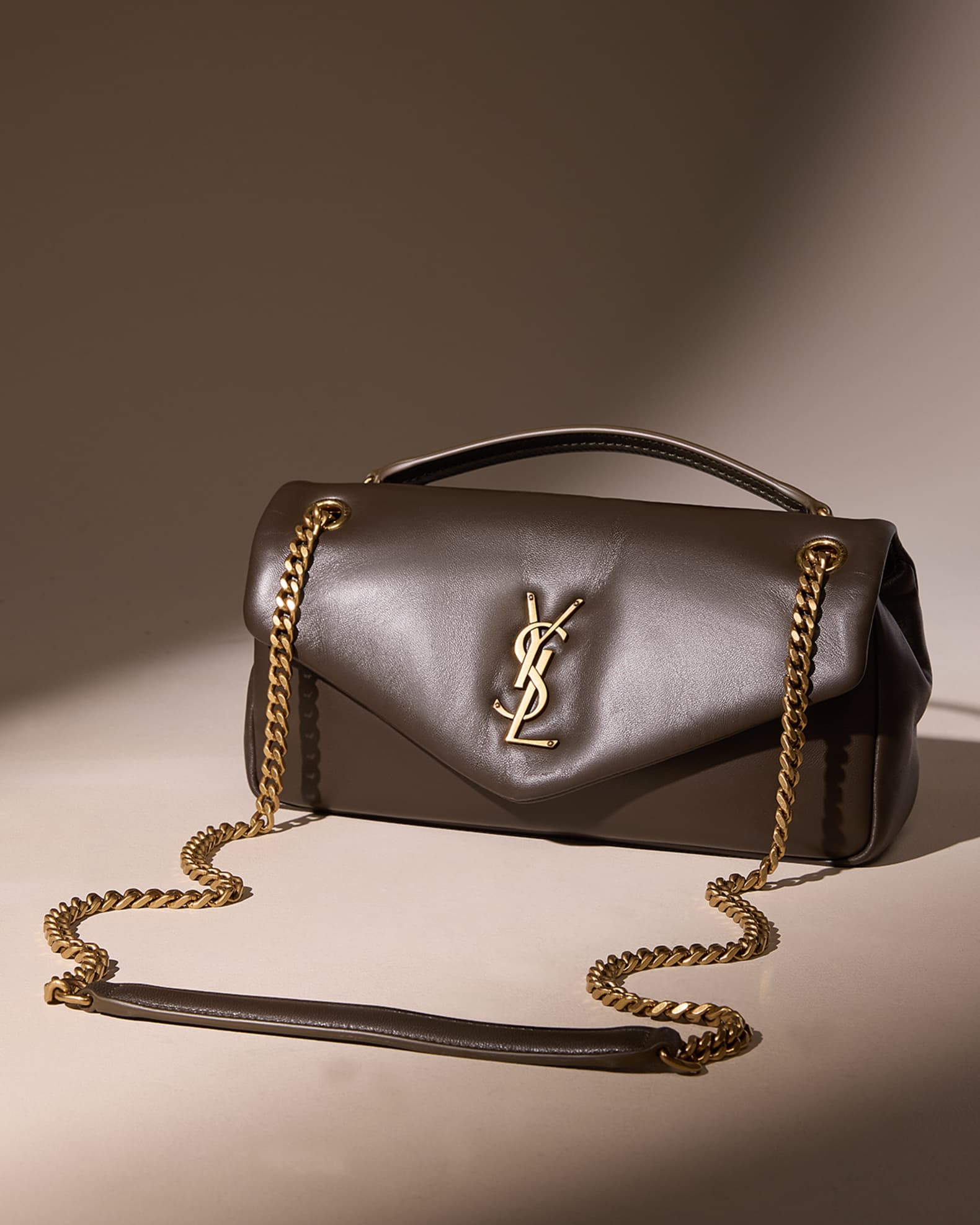 【SAINT LAURENT】CALYPSO MINI BAG SAINT LAURENT Calypso mini padded textured-leather shoulder
