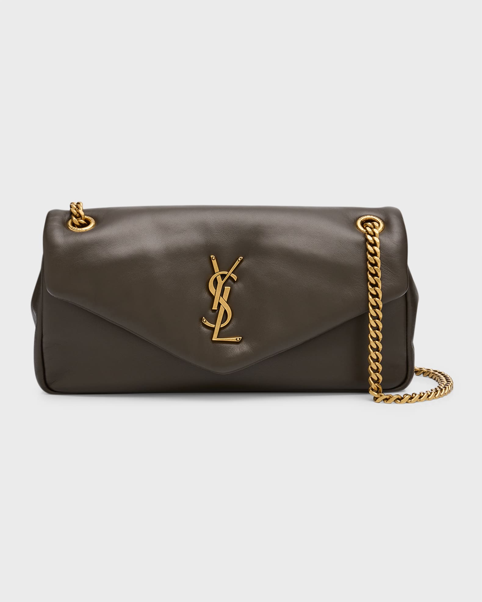 Saint Laurent Calypso Small YSL Shoulder Bag in Smooth Padded Leather