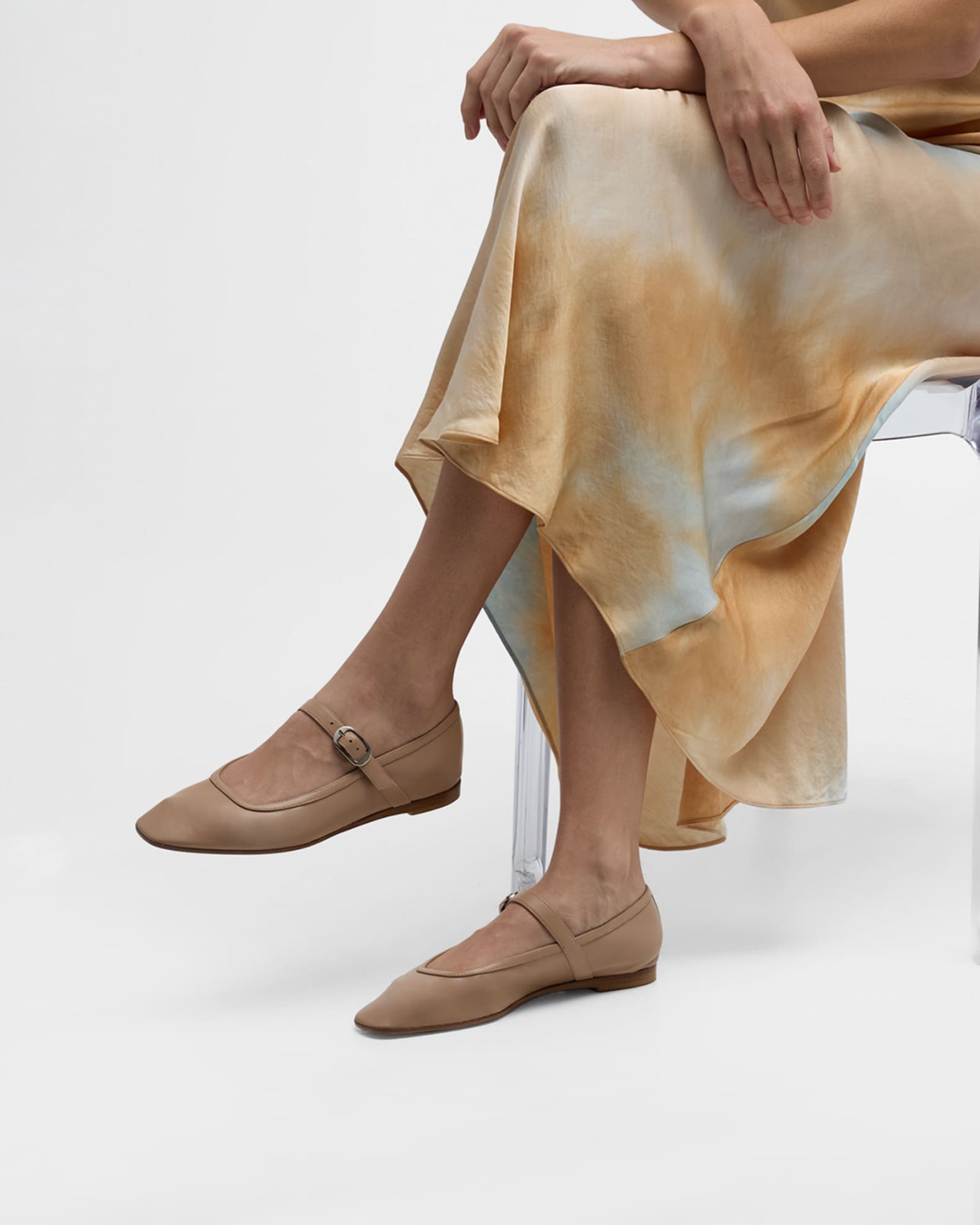 Leather Mary Jane Ballerina Flats 1