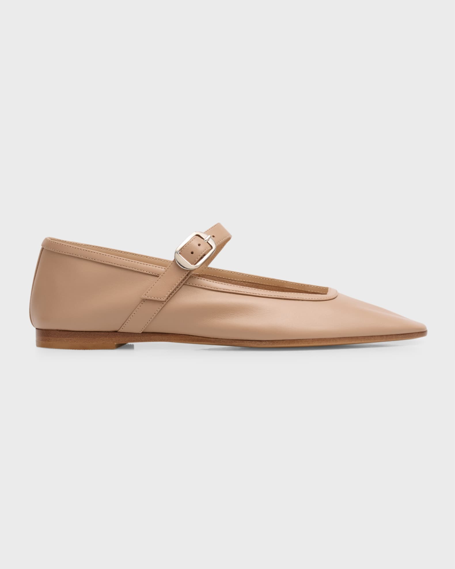 Leather Mary Jane Ballerina Flats 0
