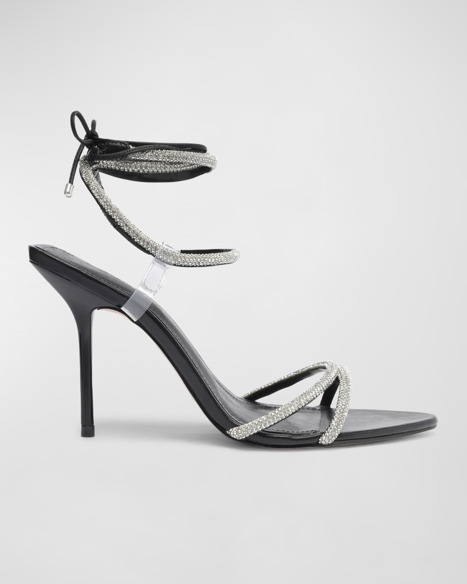 Schutz Gio Crystal-Embellished Ankle-Tie Sandals | Neiman Marcus