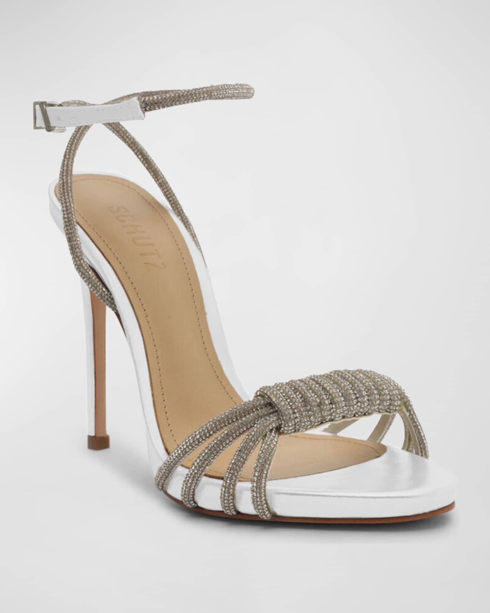 Schutz Jewell Crystal AnkleStrap Sandals Neiman Marcus