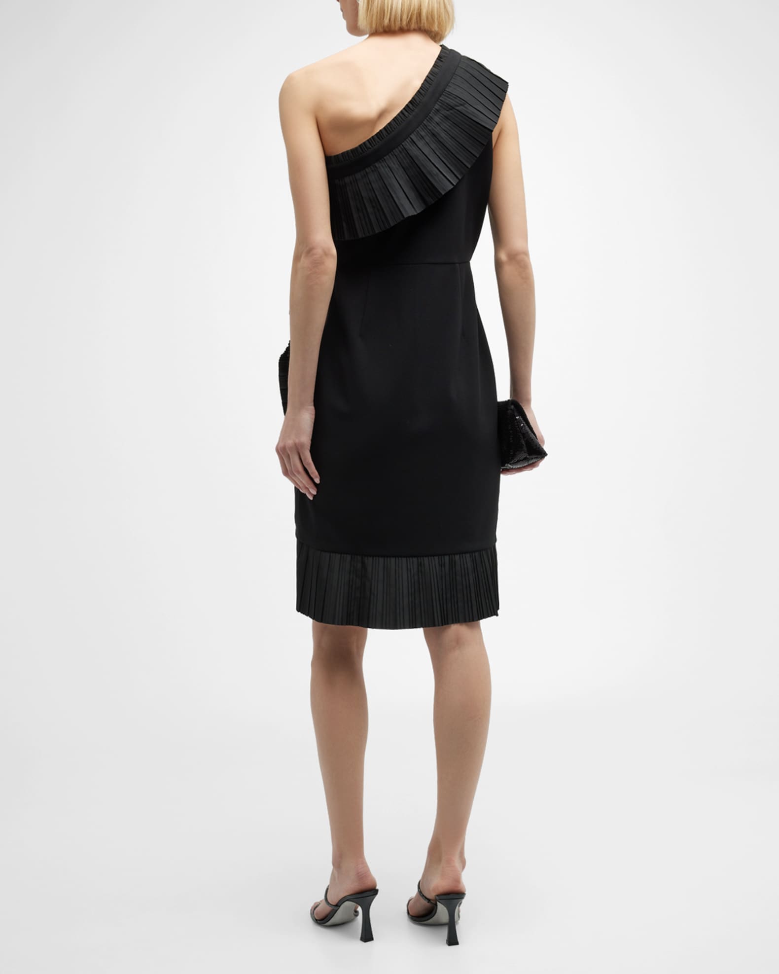 One33 Social Pleated-Ruffle One-Shoulder Cocktail Dress | Neiman Marcus