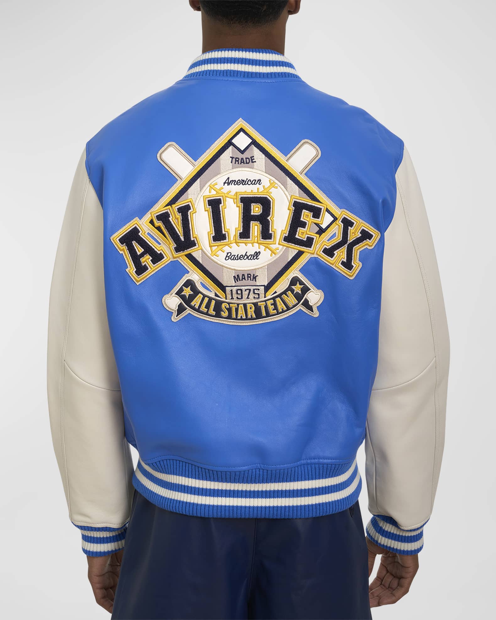 AVIREX Men's Bicolor Leather Varsity Jacket | Neiman Marcus