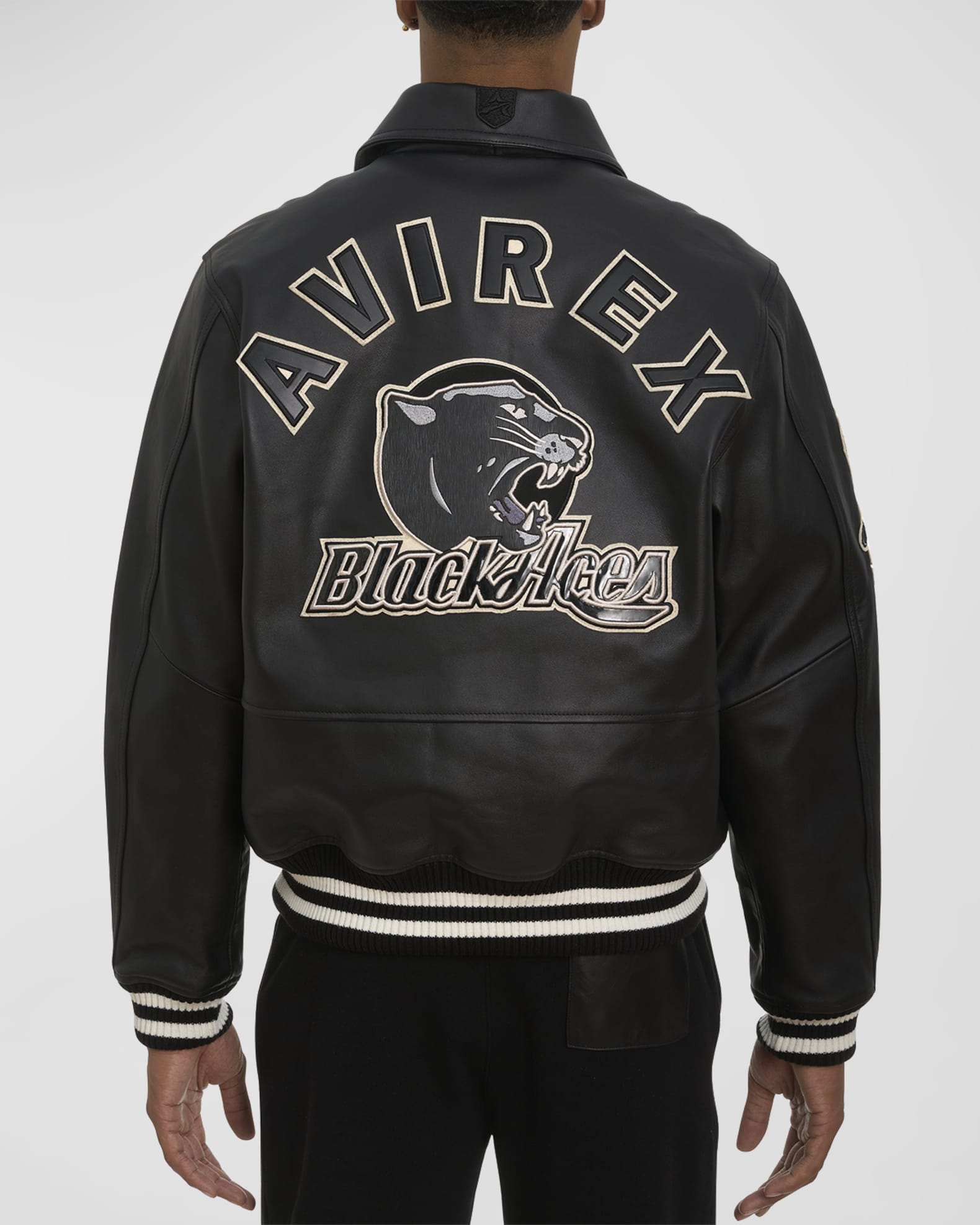 AVIREX Men's Tuskegee Black Aces Leather Jacket | Neiman Marcus