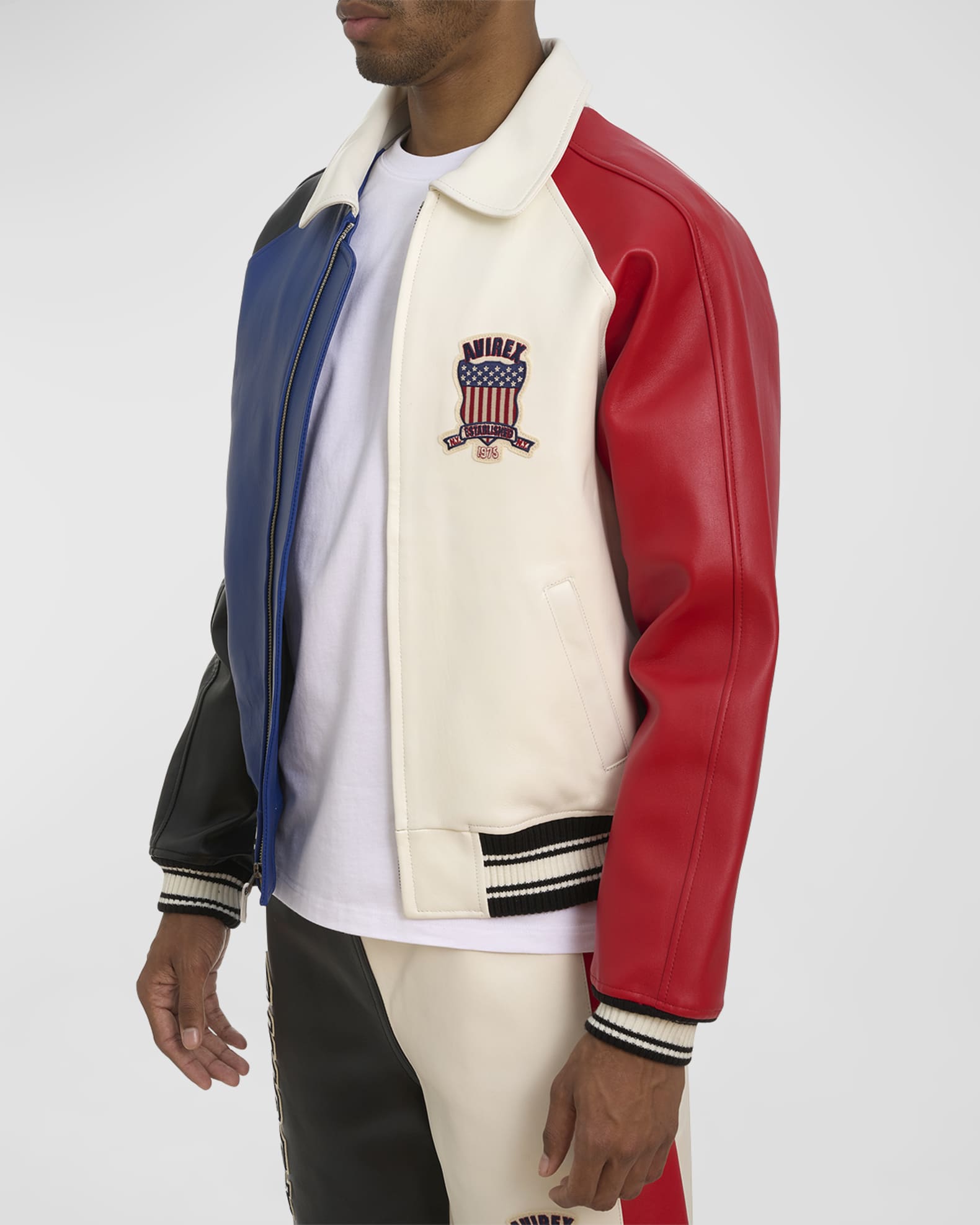 AVIREX Men's Colorblock Icon Military Bomber Jacket | Neiman Marcus