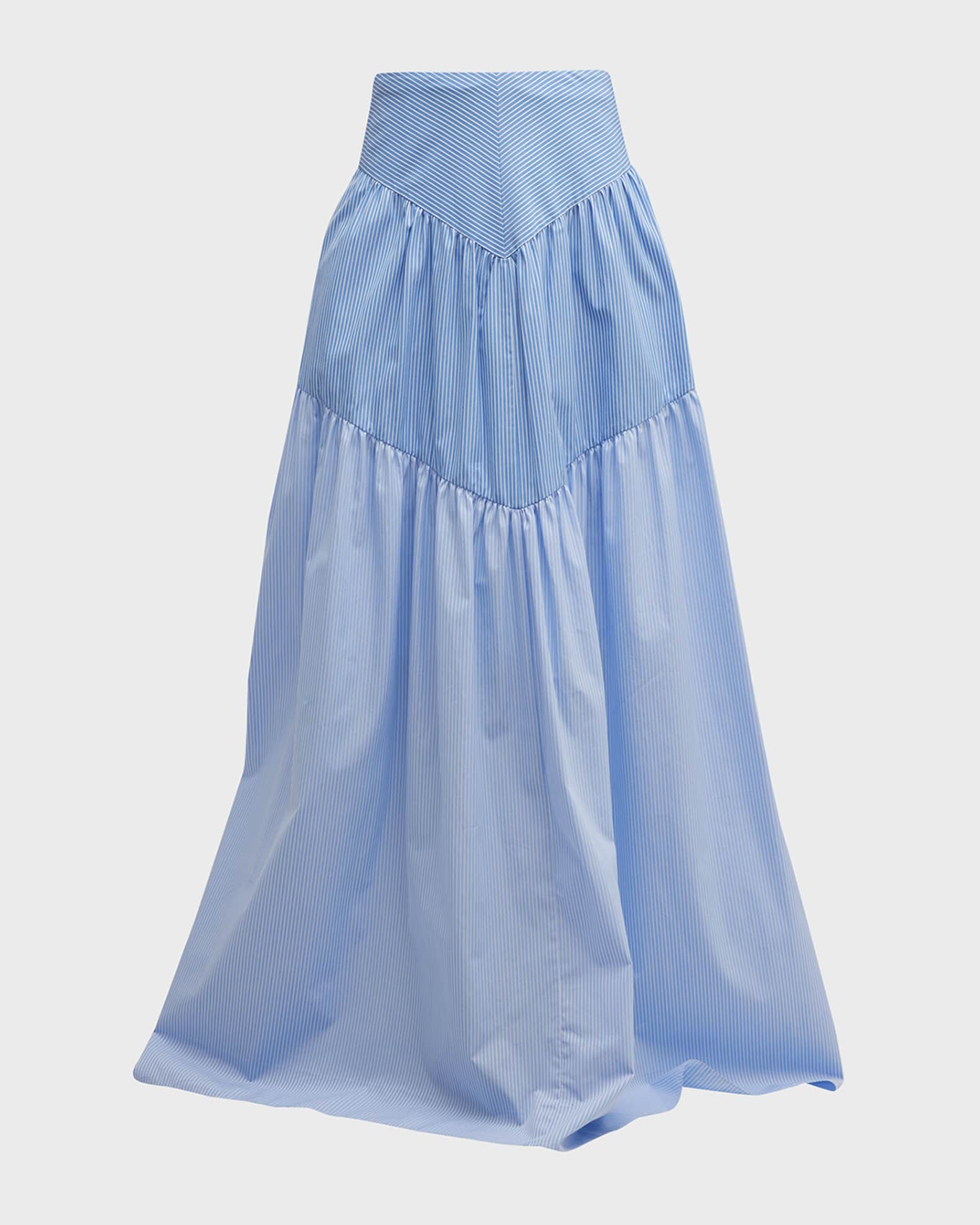 Hellessy Bloom Striped Tiered Maxi Skirt | Neiman Marcus